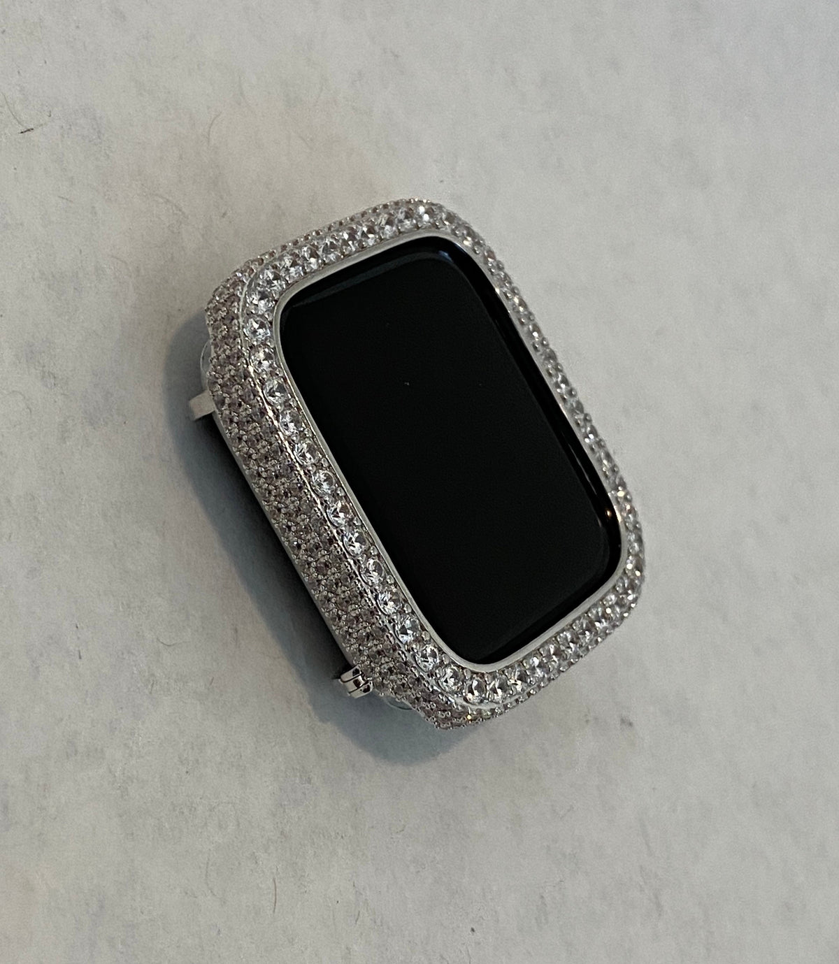 Silver Apple Watch Band Bracelet Womens Swarovski Crystals & or Apple Watch Case Lab Diamond Bezel for Iphone Watch 38mm-49mm Ultra Bling