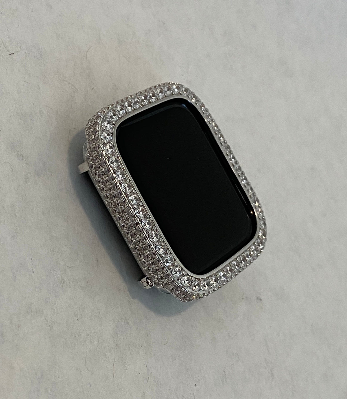Silver Apple Watch Band Bracelet Womens High End Crystals & or Apple Watch Case Lab Diamond Bezel for Iphone Watch 38mm-49mm Ultra Bling