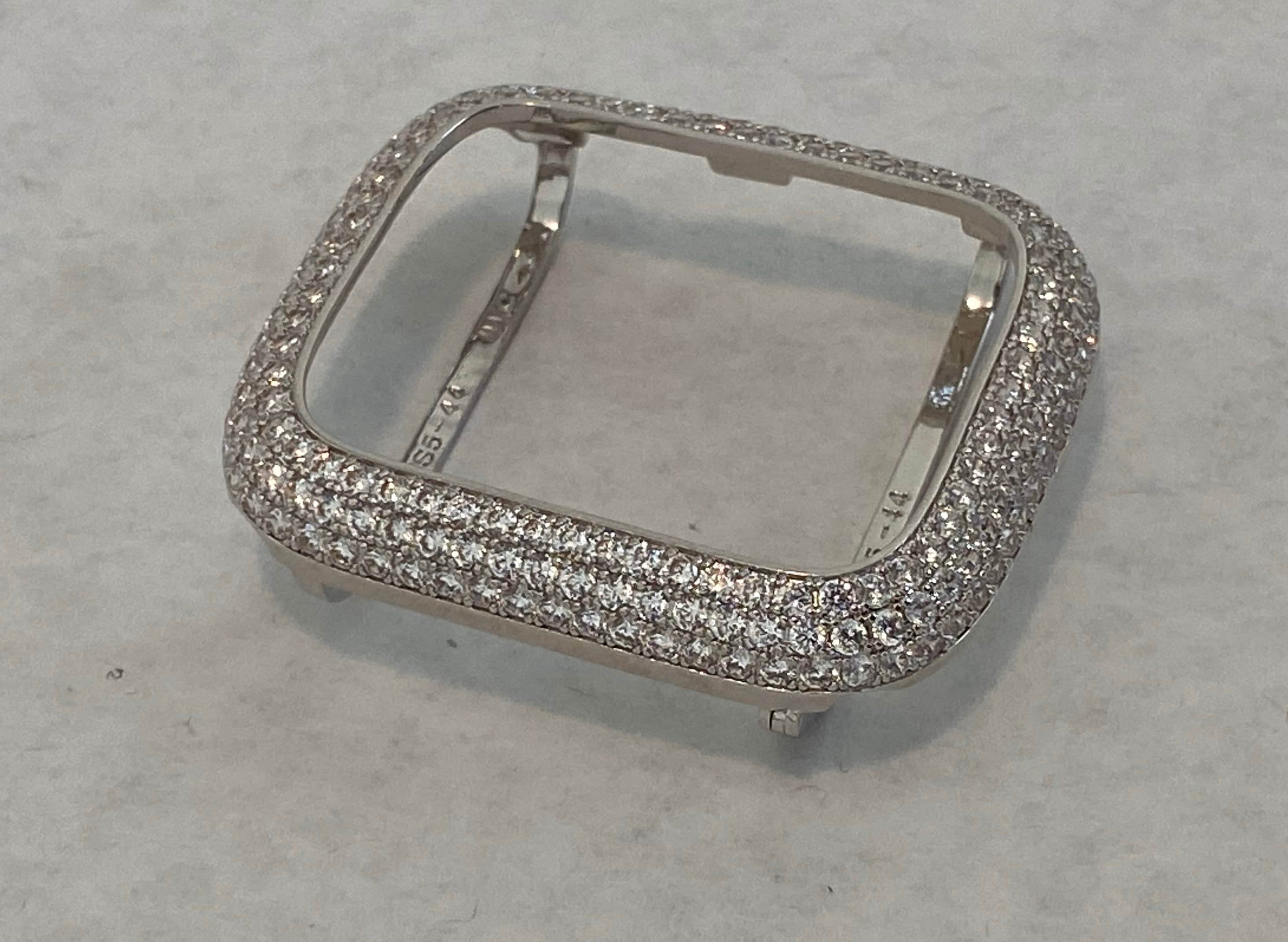 Apple Watch Band Silver Stainless Steel Style & or Iphone Apple Watch Cover Lab Diamond Bezel Iwatch Case 38mm-49mm Ultra Series 11