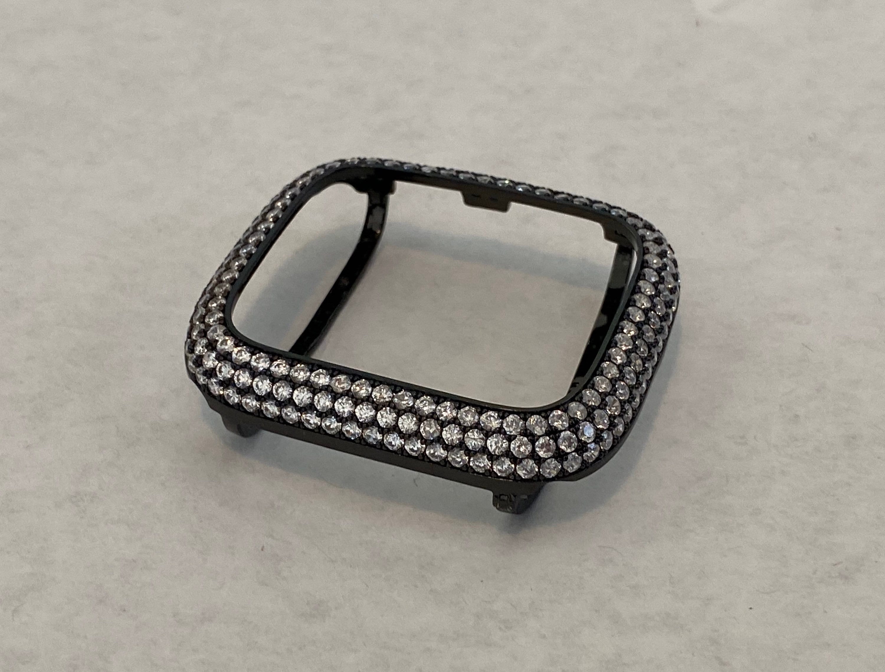 Black Apple Watch Band Swarovski Crystals & or Apple Watch Cover Lab Diamond Bezel Apple Watch Case Iwatch Candy Bling 38mm-49mm Series 10