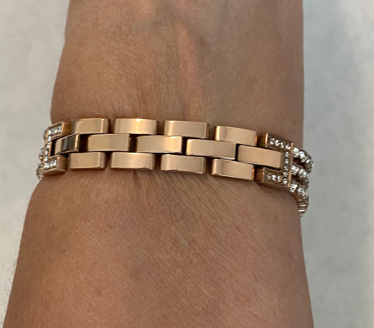 Rose Gold Apple Watch Band Bracelet Womens Swarovski Crystal & or Apple Watch Cover for Iphone Watch Lab Diamond Bezel 38mm-49mm Ultra Bling