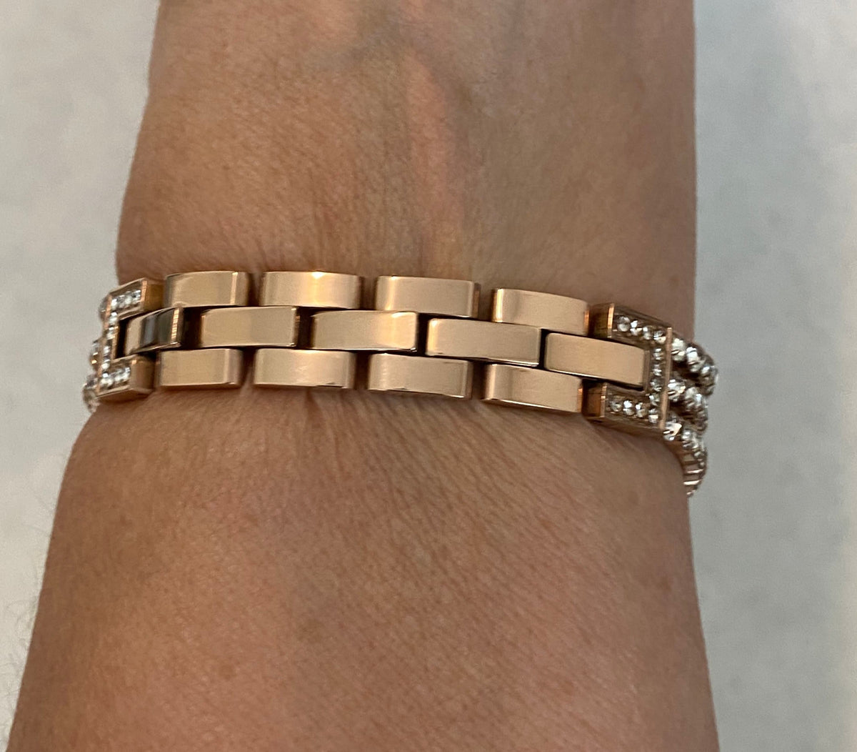 Rose Gold Apple Watch Band Bracelet Womens Swarovski Crystal & or Apple Watch Cover for Iphone Watch Lab Diamond Bezel 38mm-49mm Ultra Bling