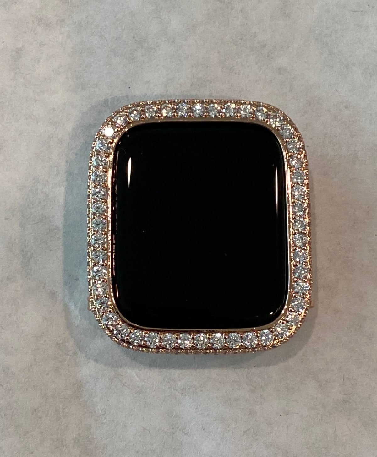 Series 10-11 Rose Gold Apple Watch Case 42mm 46mm, 2.5mm Lab Diamond Bezel, Iphone Watch Cover Iwatch Protective Cover 38mm-49mm Ultra