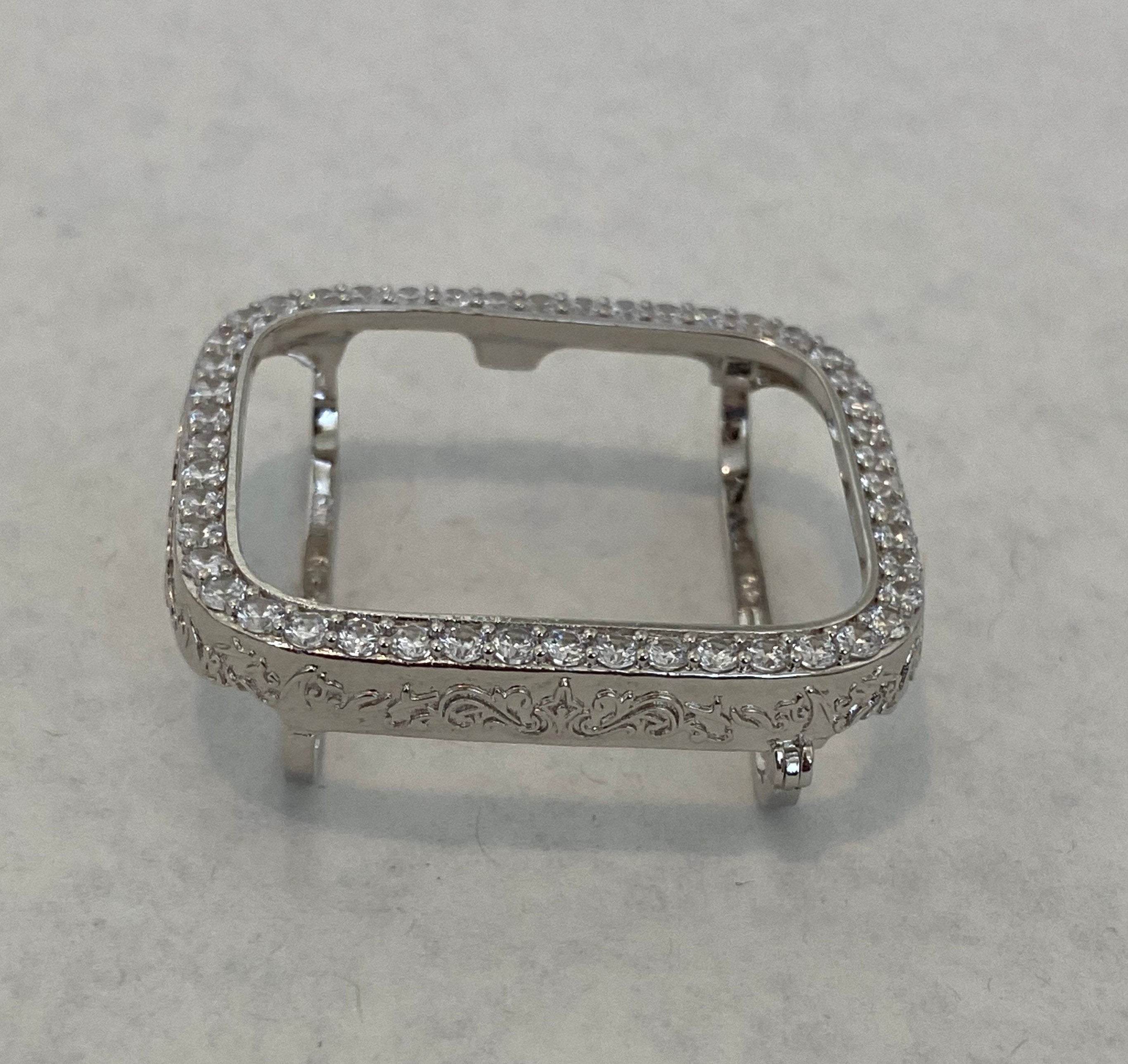 Apple Watch Cover Womens Lab Diamond Bezel Silver Apple Watch Case Protective Bumper 40mm 44mm Bling Iwatch Candy