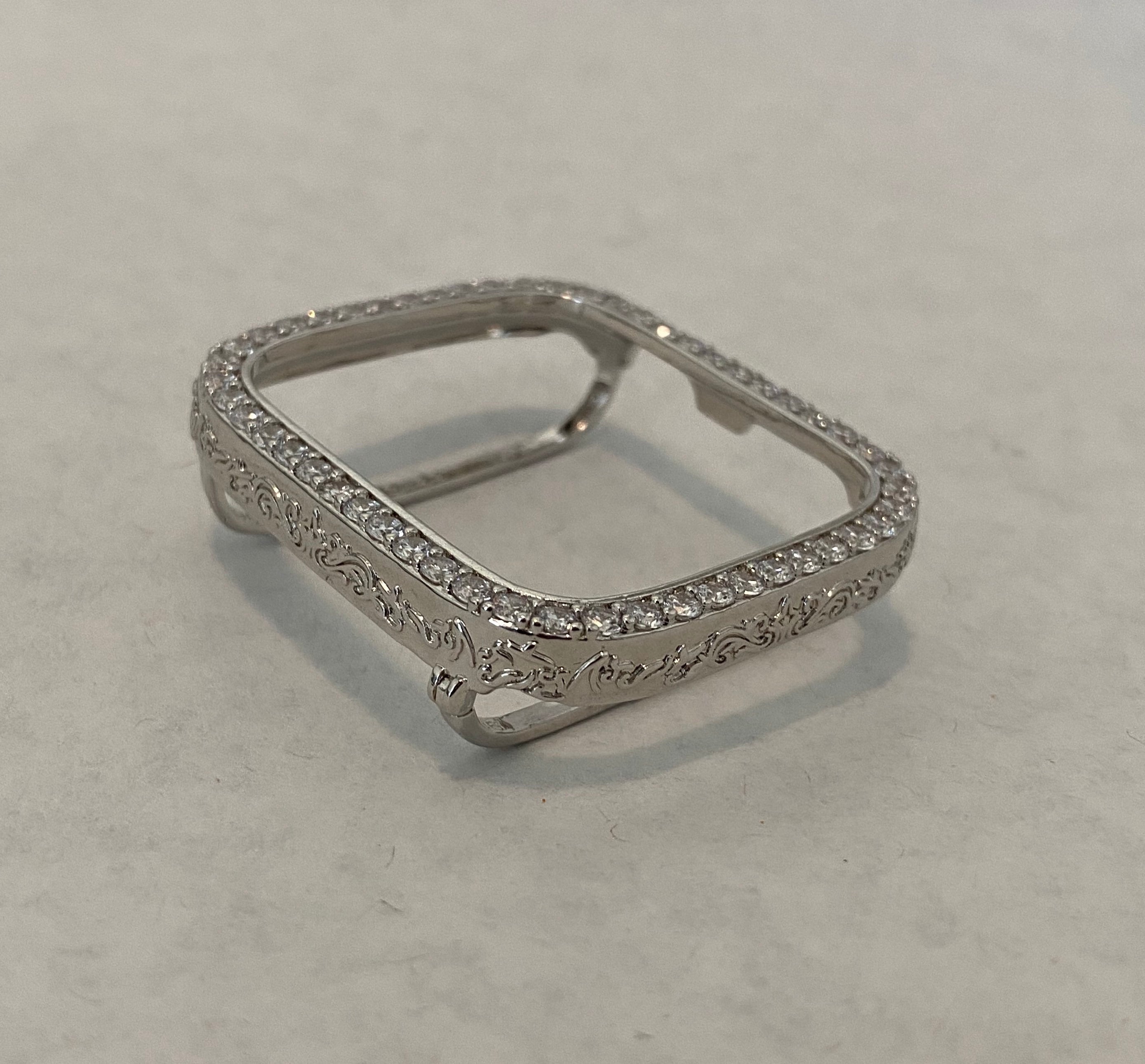 Apple Watch Cover Womens Lab Diamond Bezel Silver Apple Watch Case Protective Bumper 40mm 44mm Bling Iwatch Candy