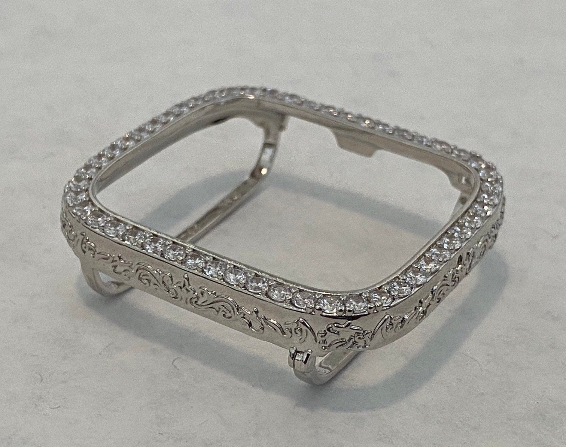 Apple Watch Cover Womens Lab Diamond Bezel Silver Apple Watch Case Protective Bumper 40mm 44mm Bling Iwatch Candy