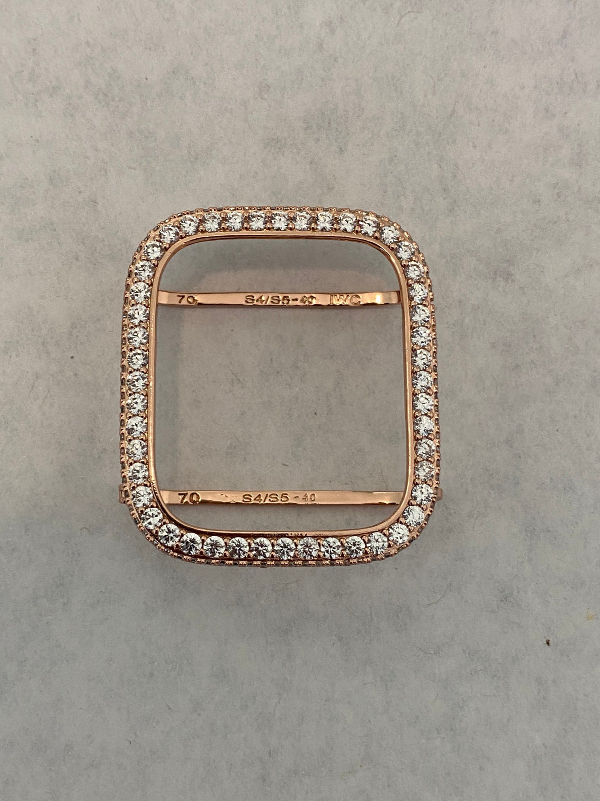 Rose Gold Apple Watch Band Stainless Steel Swarovski Crystals & or Apple Watch Case Lab Diamond Pave Bezel Cover 38mm-45mm Series 2-11
