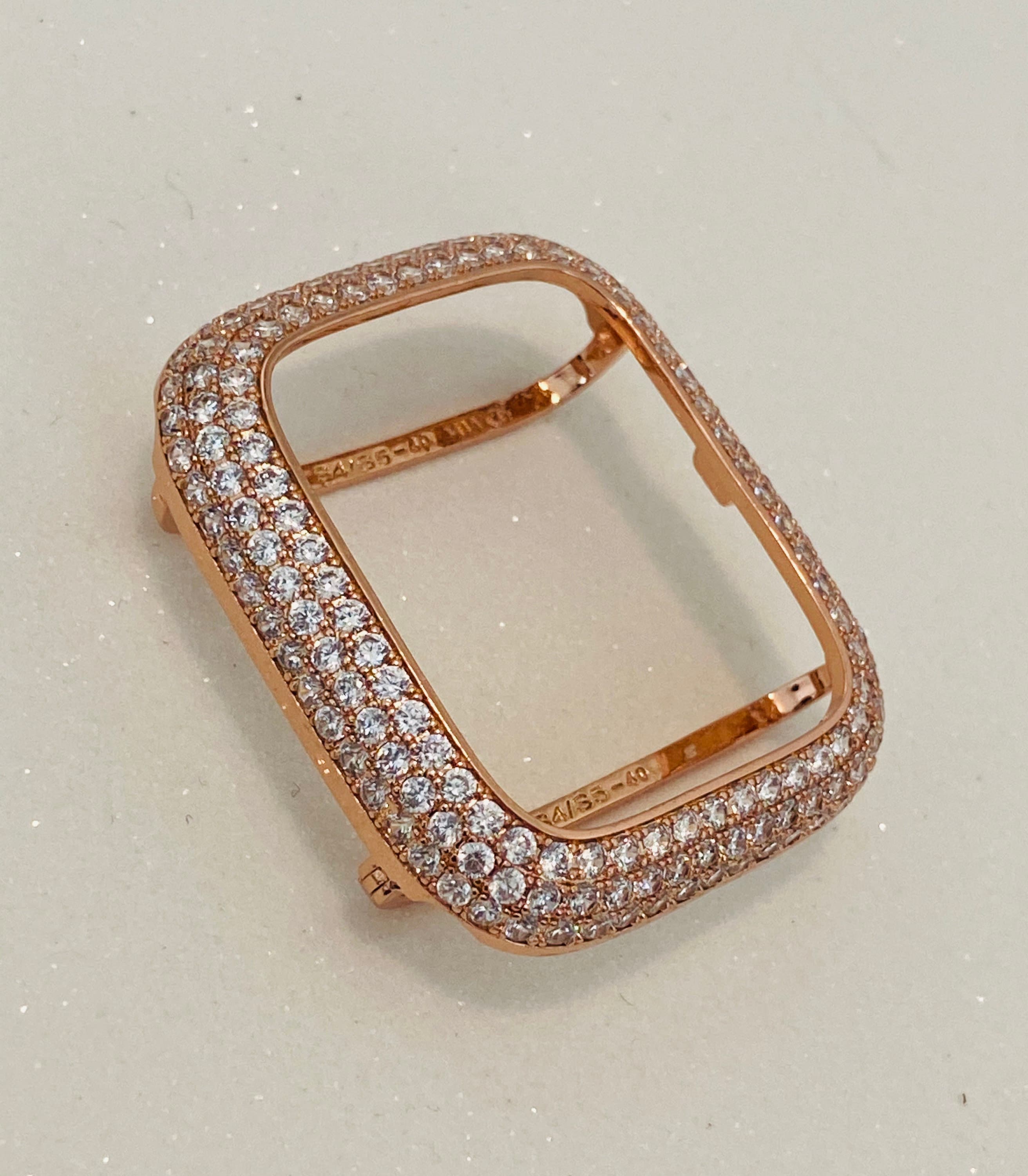 Rose Gold Apple Watch Case 38mm 40mm 41mm 42mm 44mm 45mm 49mm Ultra Apple Watch Cover Lab Diamond Bezel Bling Series 2-10 SE