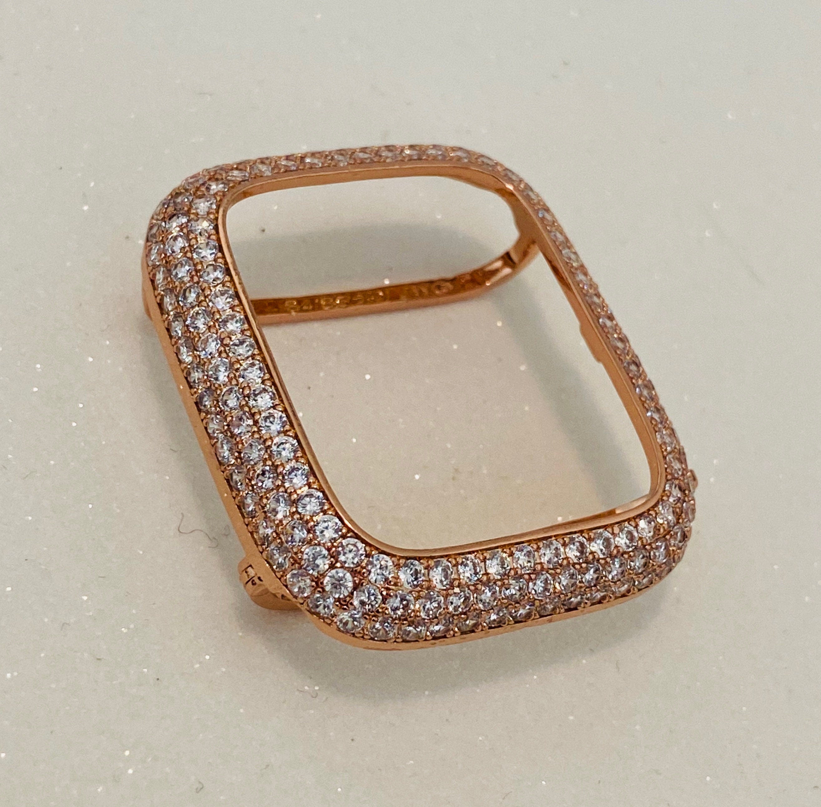 Rose Gold Apple Watch Case 38mm 40mm 41mm 42mm 44mm 45mm 49mm Ultra Apple Watch Cover Lab Diamond Bezel Bling Series 2-11 SE