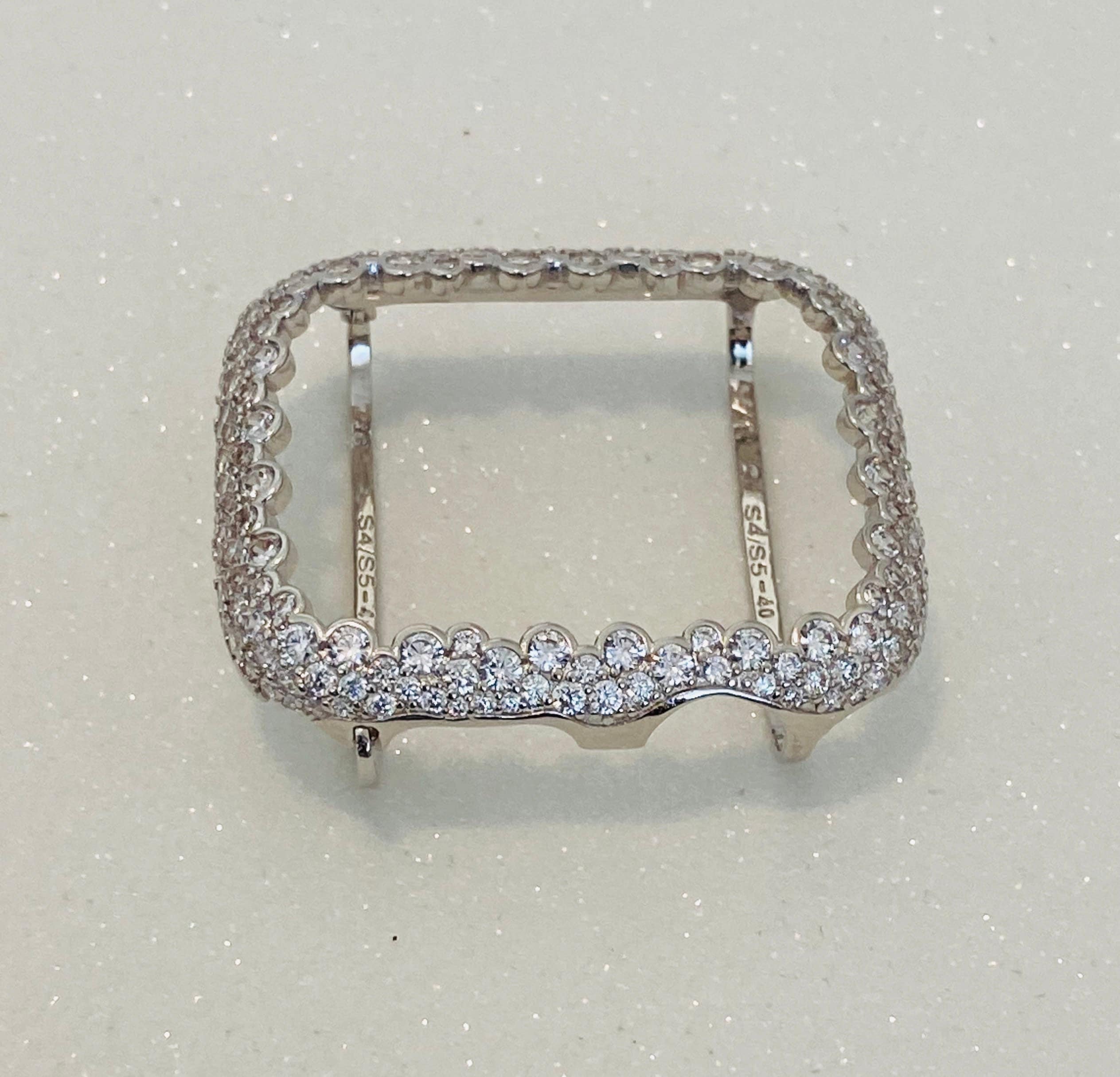 Series 10-11 Apple Watch Cover 41mm 45mm 49mm Ultra Silver Lab Diamond Bezel Case 38mm 40mm 42mm 44mm Smartwatch Bumper Bling Series 2-10