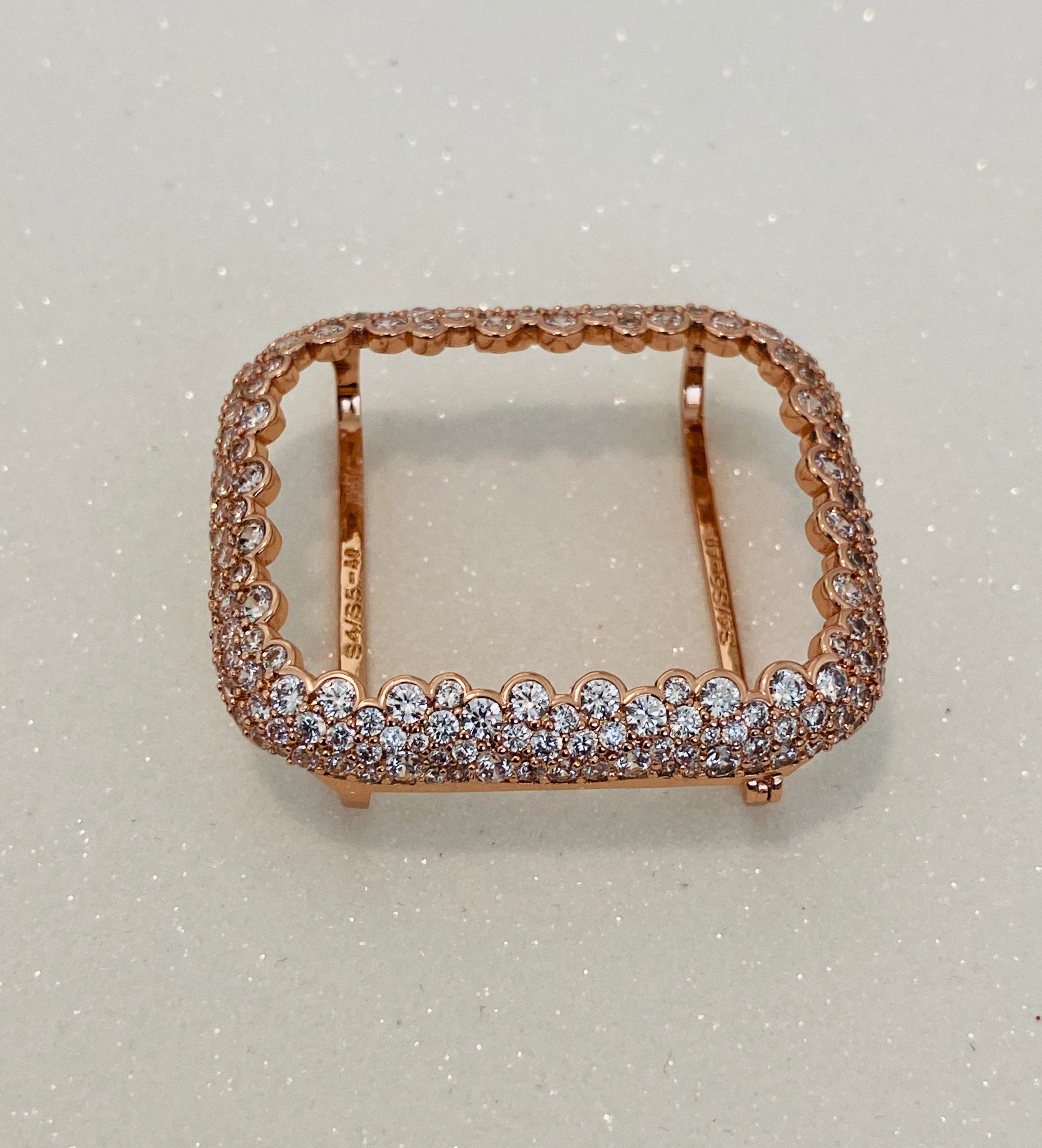 Apple Watch Cover Womens 41mm 45mm 49mm Ultra Rose Gold Lab Diamond Bezel Apple Watch Case Smartwatch Bumper Bling 38mm-46mm Series 2-11 SE