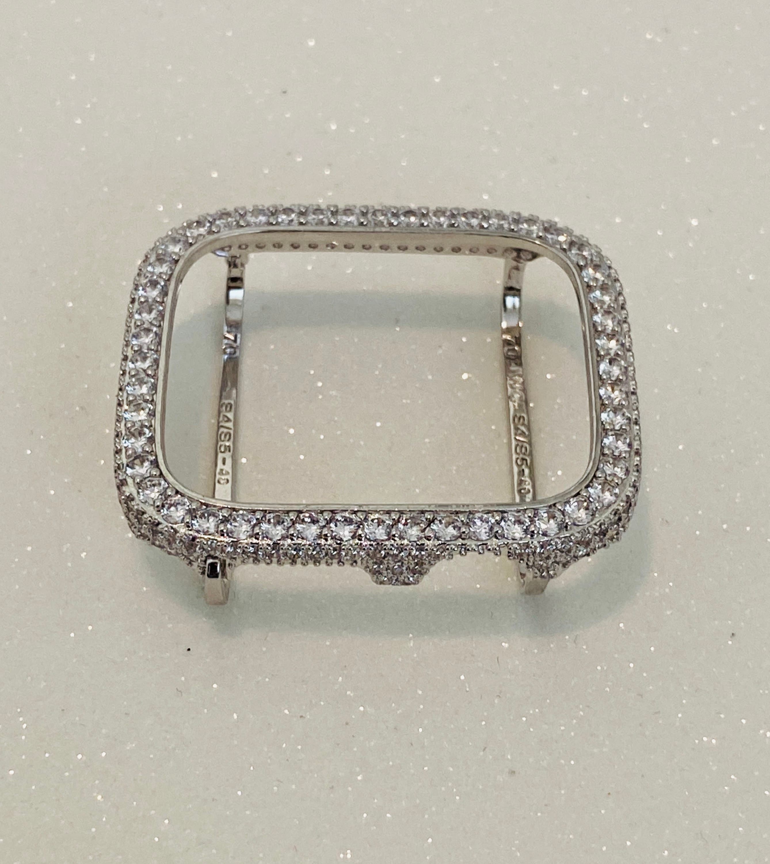 Series 10-11 Apple Watch Cover Silver Lab Diamond Bezel Apple Watch Case Bling 38mm 40mm 41mm 42mm 44mm 45mm 46mm 49mm Iphone Watch Cover