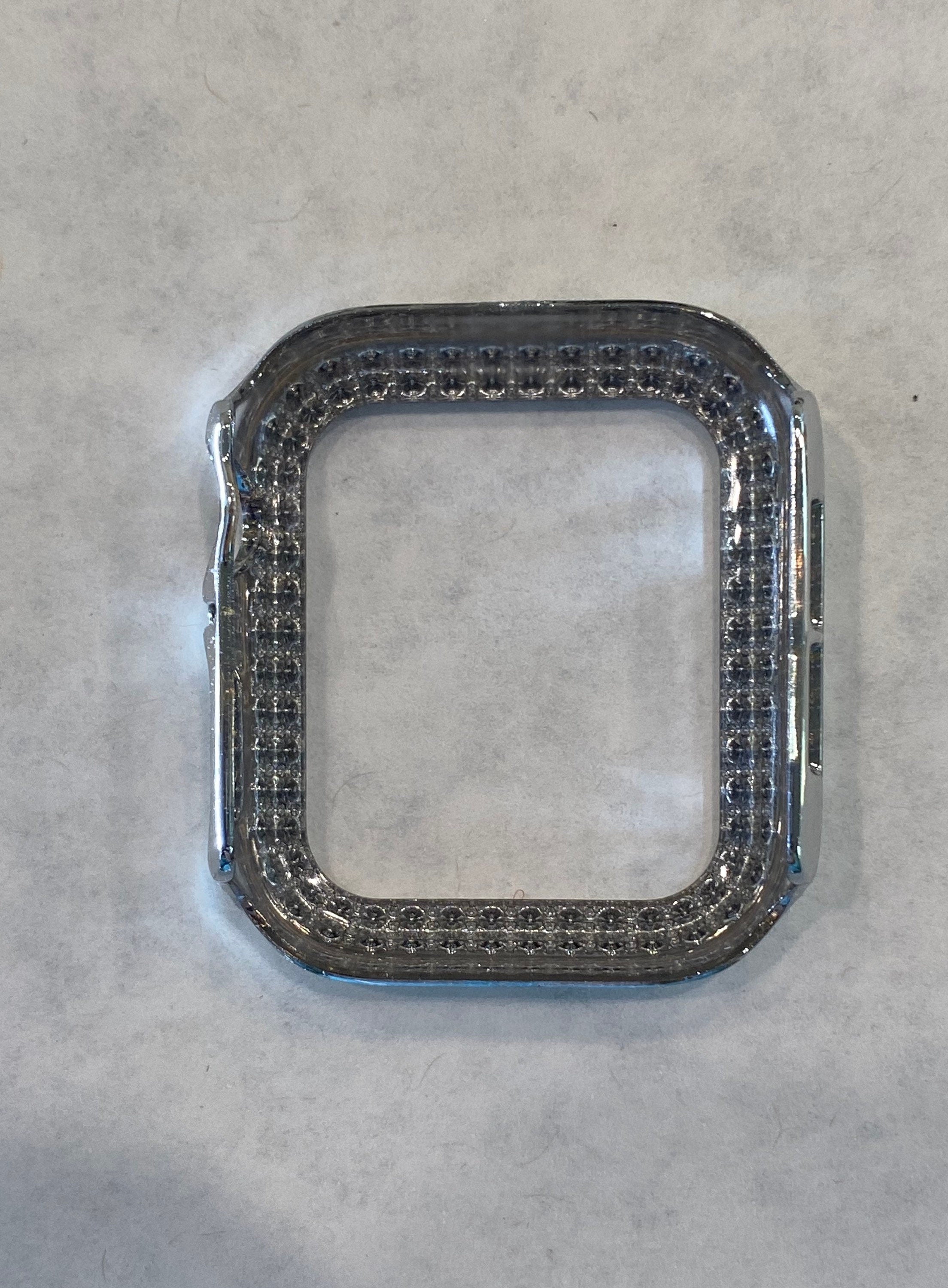 Apple Watch Case Swarovski Crystals Silver Iwatch Bumper Apple Watch Cover Bling 38mm-49mm Series 2-9 Bling Iphone Watch Series 10