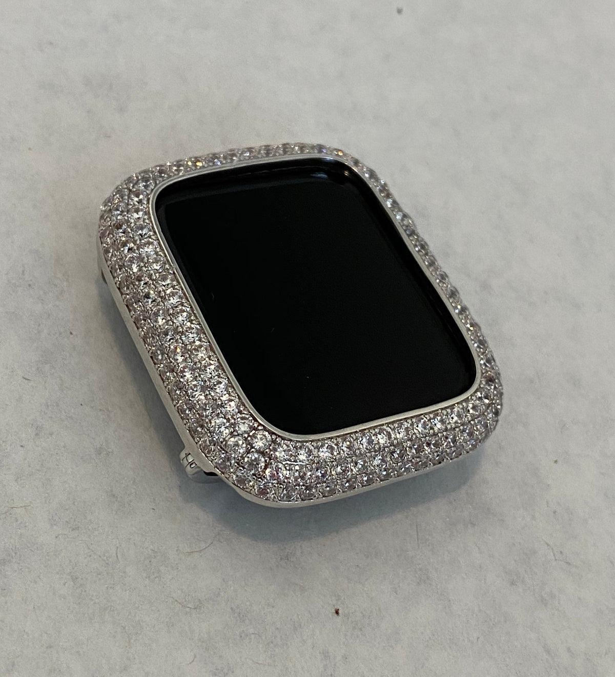 Silver Apple Watch Cover Pave Lab Diamond Bezel 38mm 40mm 41mm 42mm 44mm 45mm 46mm 49mm Iphone Watch Case Smartwatch Bumper Bling