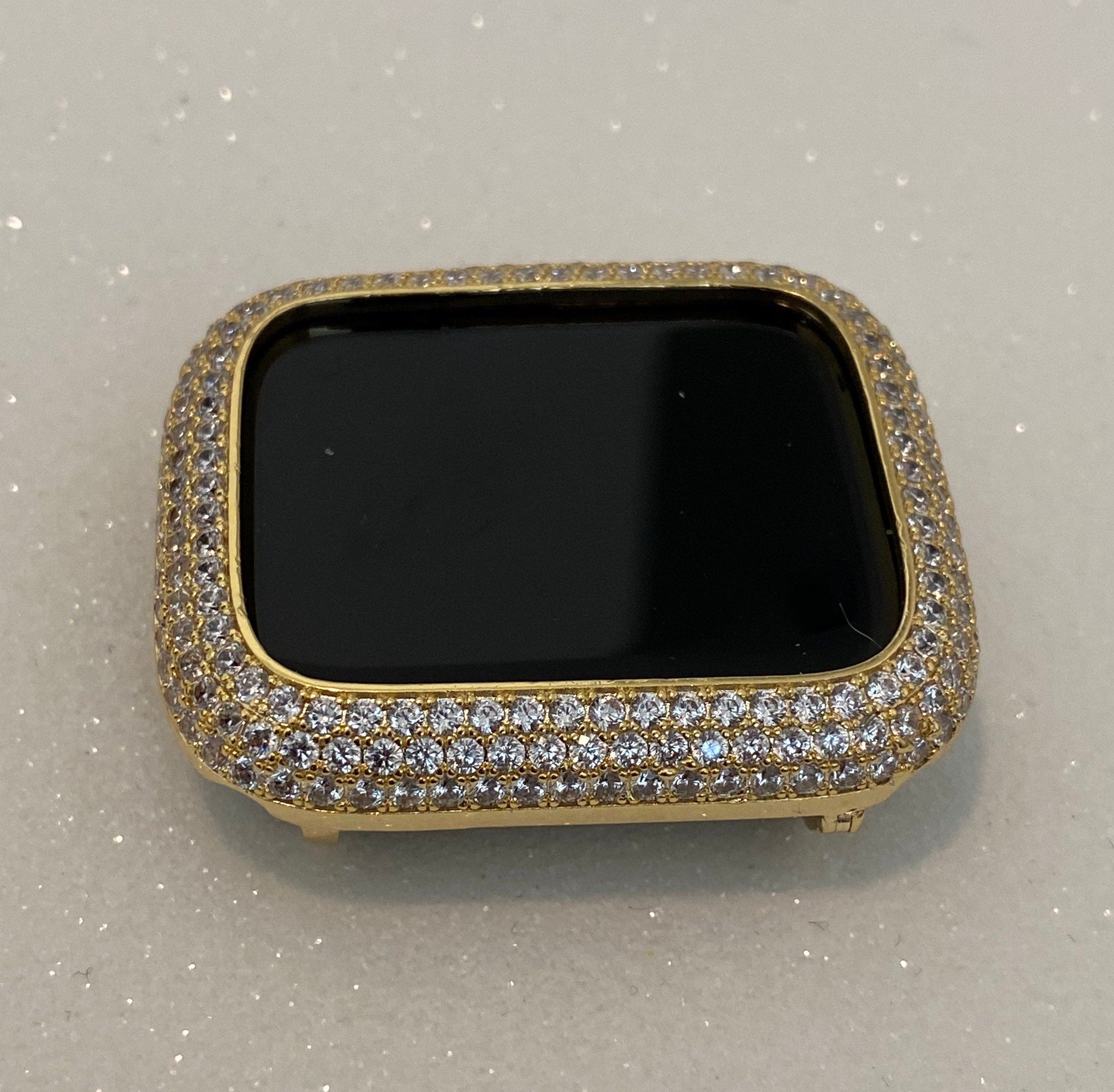 Custom Gold Apple Watch Case Lab Diamond Bezel 38-49mm Ultra Apple Watch Cover Bumper Iwatch Candy Bling Series 2-11 SE Iphone Watch Cover