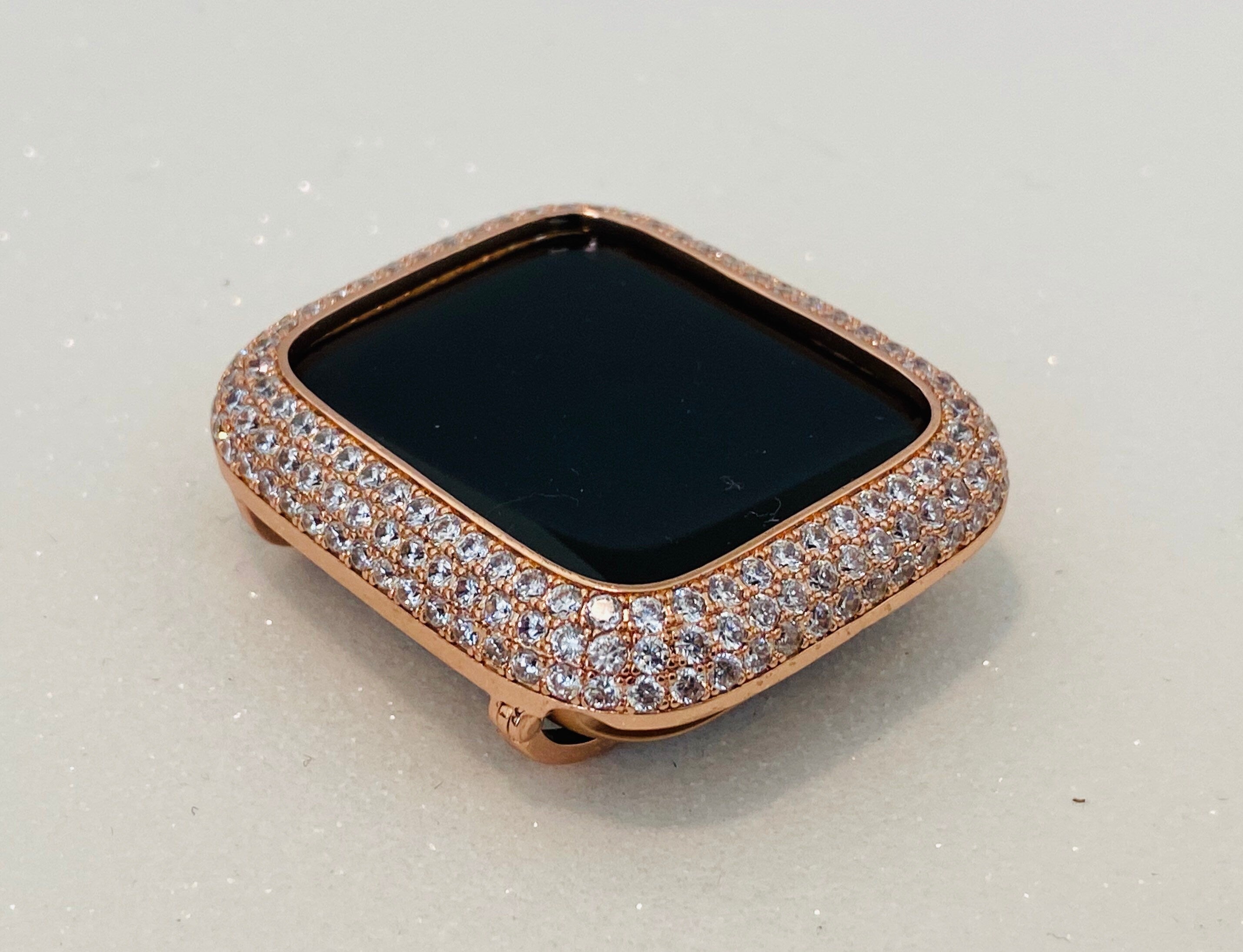 Apple Watch Cover Lab Diamonds Bezel Rose Gold 38mm 40mm 41mm 42mm 44mm 45mm 46mm Iphone Watch Case Series 1-11 Protective Bumper 49mm Ultra