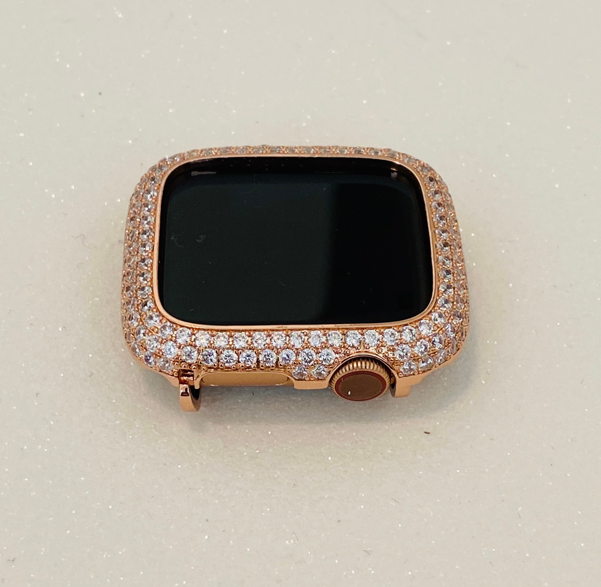 Apple Watch Cover Lab Diamonds Bezel Rose Gold 38mm 40mm 41mm 42mm 44mm 45mm 46mm Iphone Watch Case Series 1-11 Protective Bumper 49mm Ultra