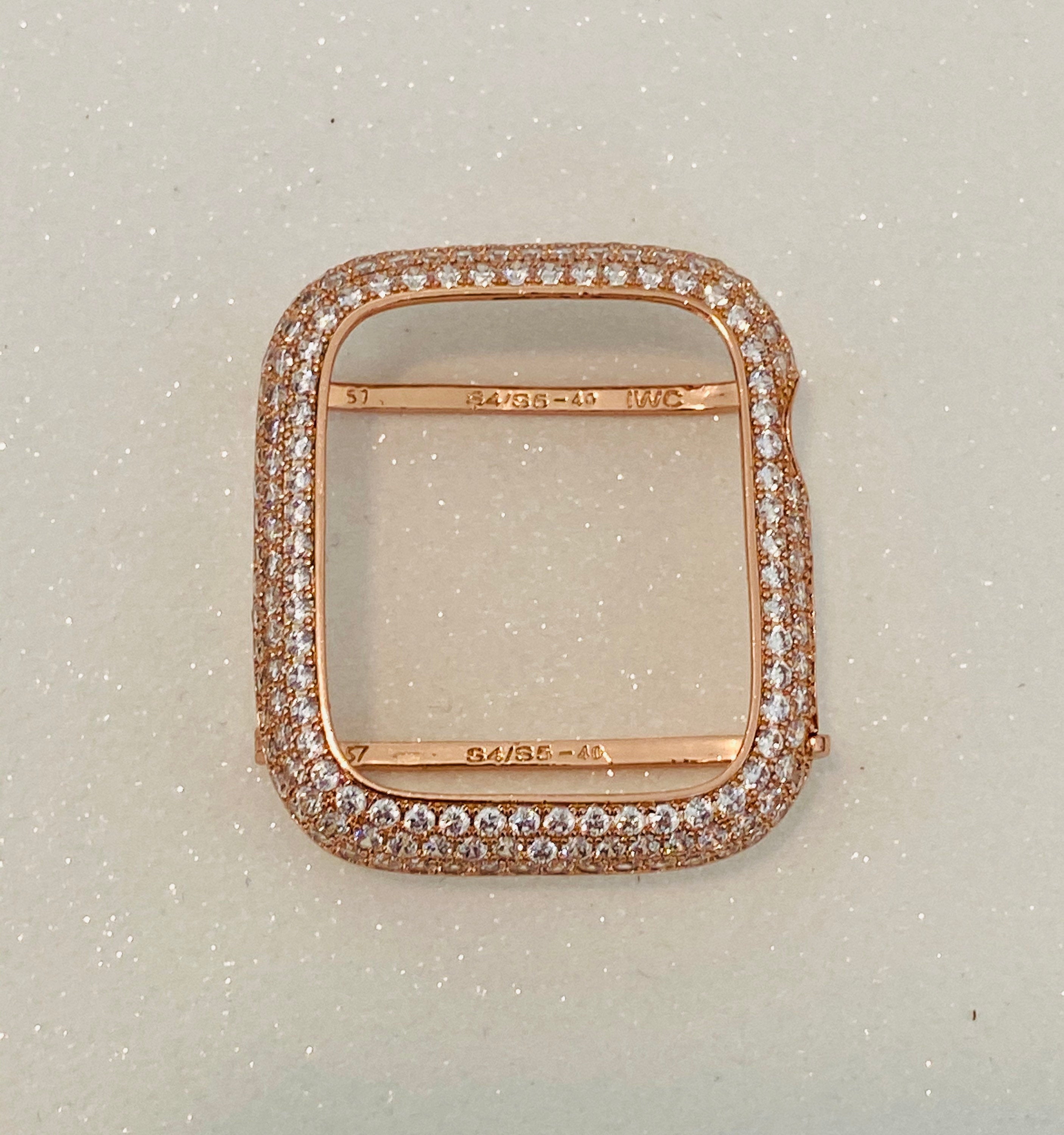 Apple Watch Cover Lab Diamonds Bezel Rose Gold 38mm 40mm 41mm 42mm 44mm 45mm 46mm Iphone Watch Case Series 1-11 Protective Bumper 49mm Ultra