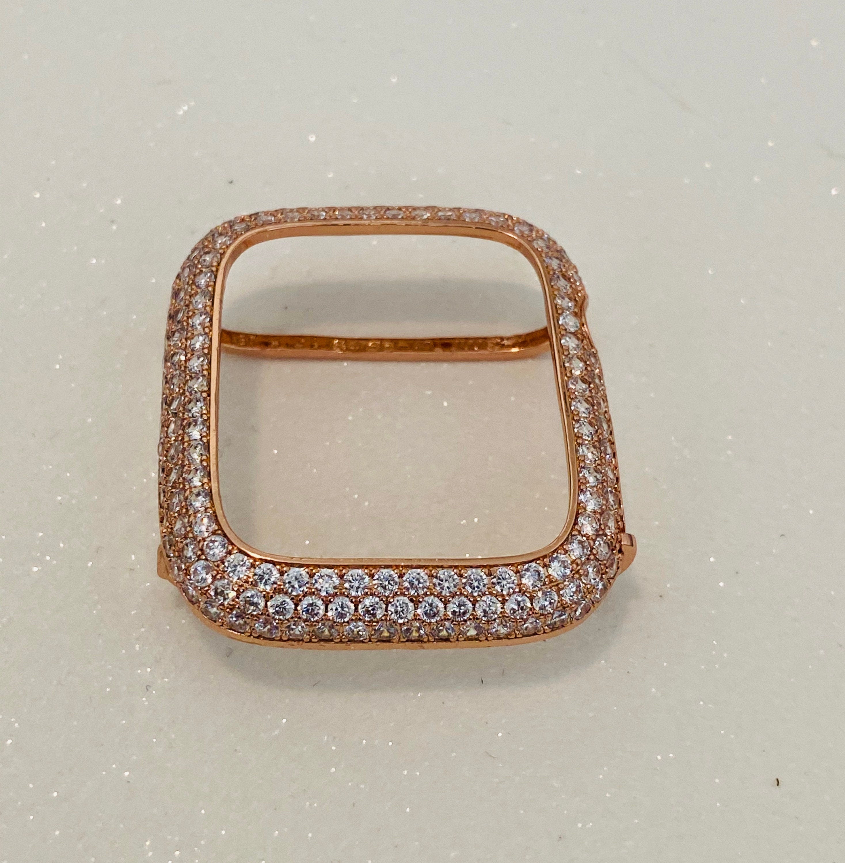 Apple Watch Cover Lab Diamonds Bezel Rose Gold 38mm 40mm 41mm 42mm 44mm 45mm 46mm Iphone Watch Case Series 1-11 Protective Bumper 49mm Ultra