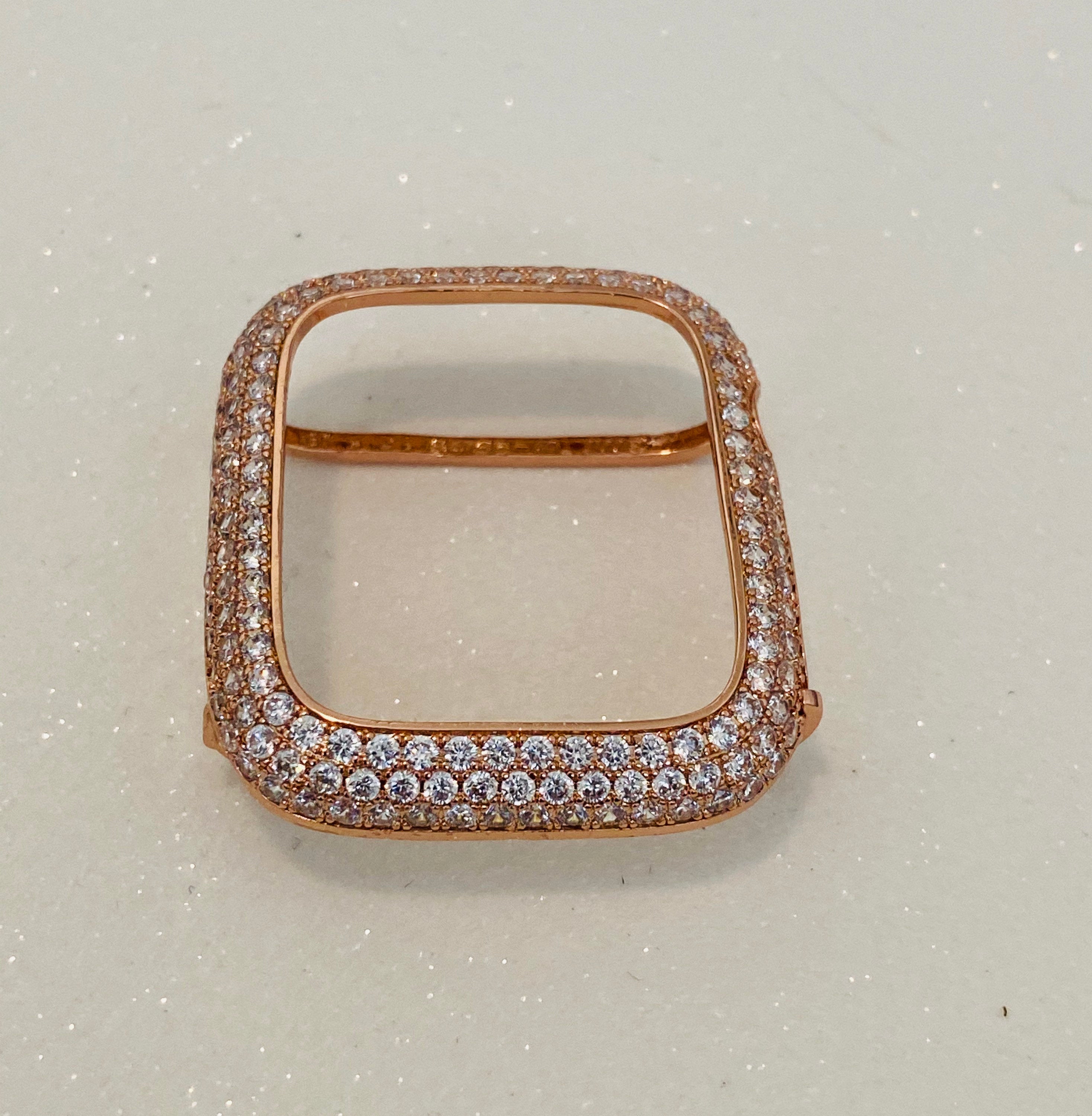 Rose Gold Apple Watch Case 38mm 40mm 41mm 42mm 44mm 45mm 49mm Ultra Apple Watch Cover Lab Diamond Bezel Bling Series 2-10 SE