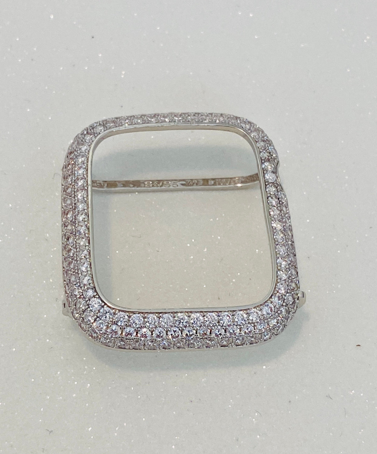 Silver Apple Watch Cover Pave Lab Diamond Bezel 38mm 40mm 41mm 42mm 44mm 45mm 46mm 49mm Iphone Watch Case Smartwatch Bumper Bling