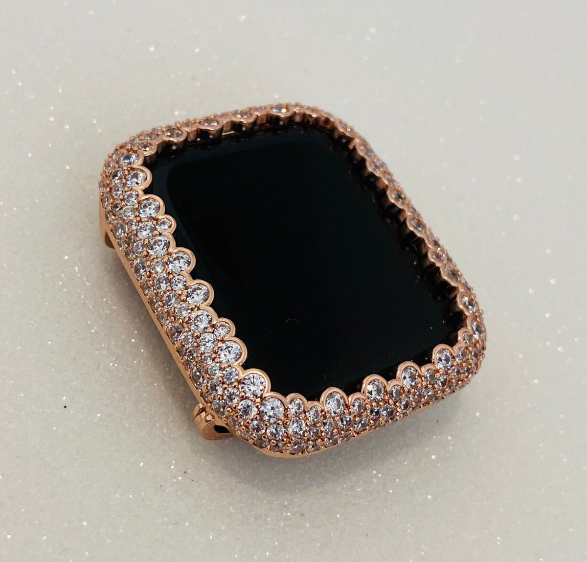 Series 12 Apple Watch Case Woman Rose Gold Lab Diamond Bezel Apple Watch Cover Bumper 38mm-49mm Ultra Iwatch Candy Bling 46mm