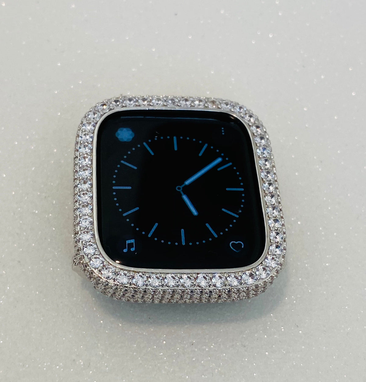 Series 10-11 Apple Watch Cover Silver Lab Diamond Bezel Apple Watch Case Bling 38mm 40mm 41mm 42mm 44mm 45mm 46mm 49mm Iphone Watch Cover