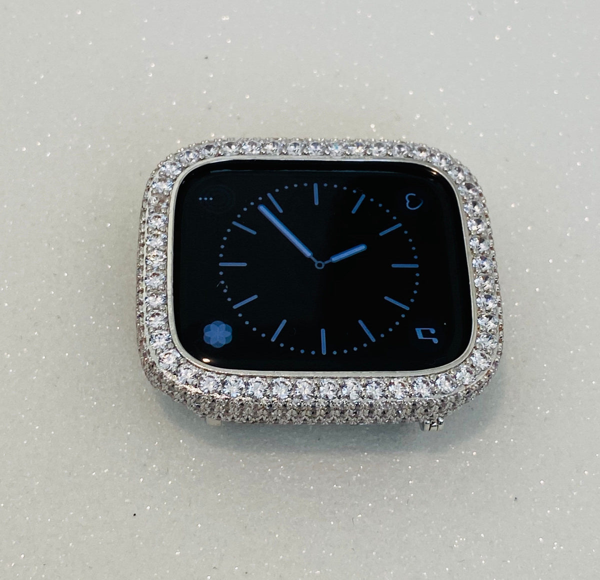 Series 10-11 Apple Watch Cover Silver Lab Diamond Bezel Apple Watch Case Bling 38mm 40mm 41mm 42mm 44mm 45mm 46mm 49mm Iphone Watch Cover