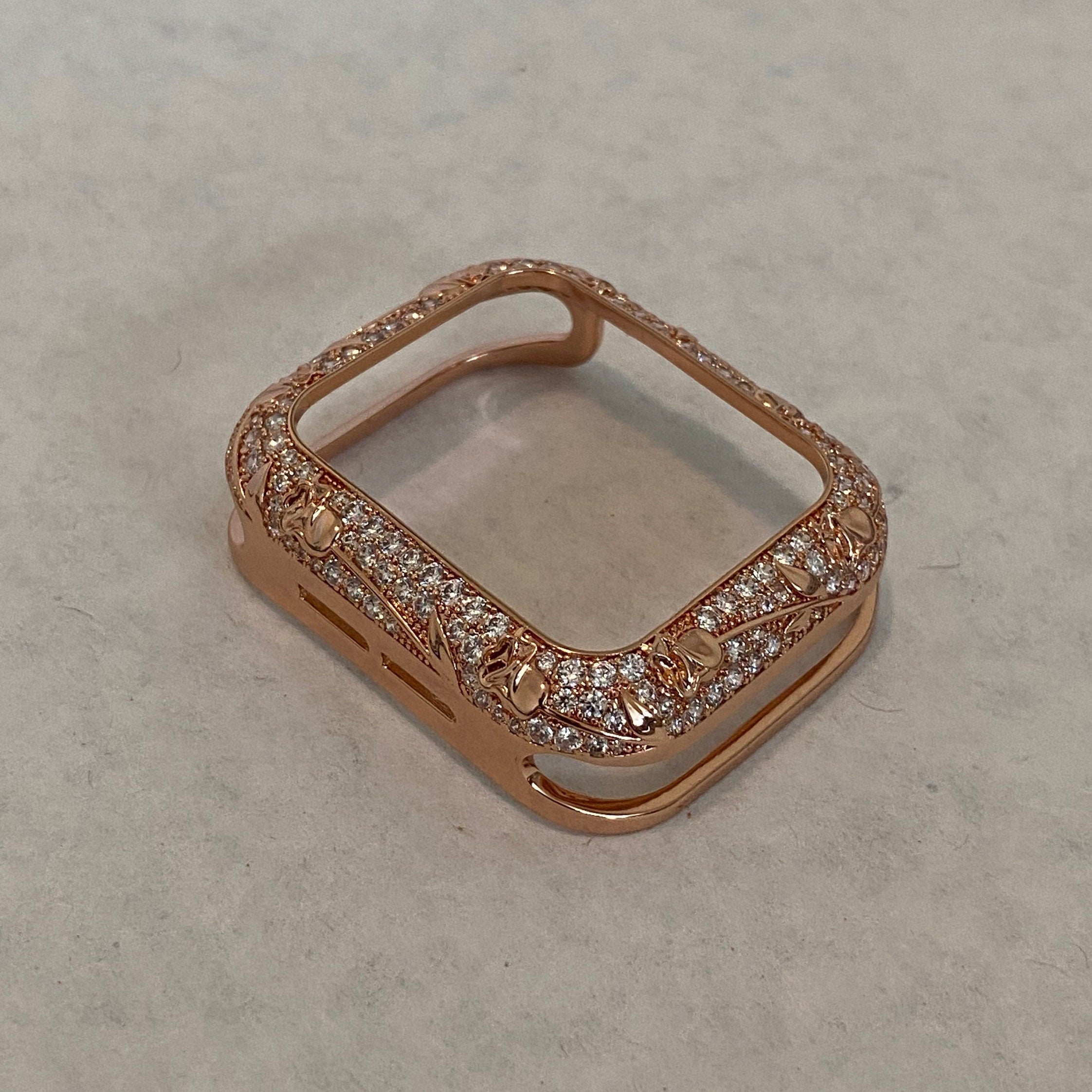 Apple Watch Band Women Rose Gold 38mm 40mm 41mm 42mm 44mm 45mm & or Apple Watch Case Crystal Apple Watch Cover Iwatch Candy Bling