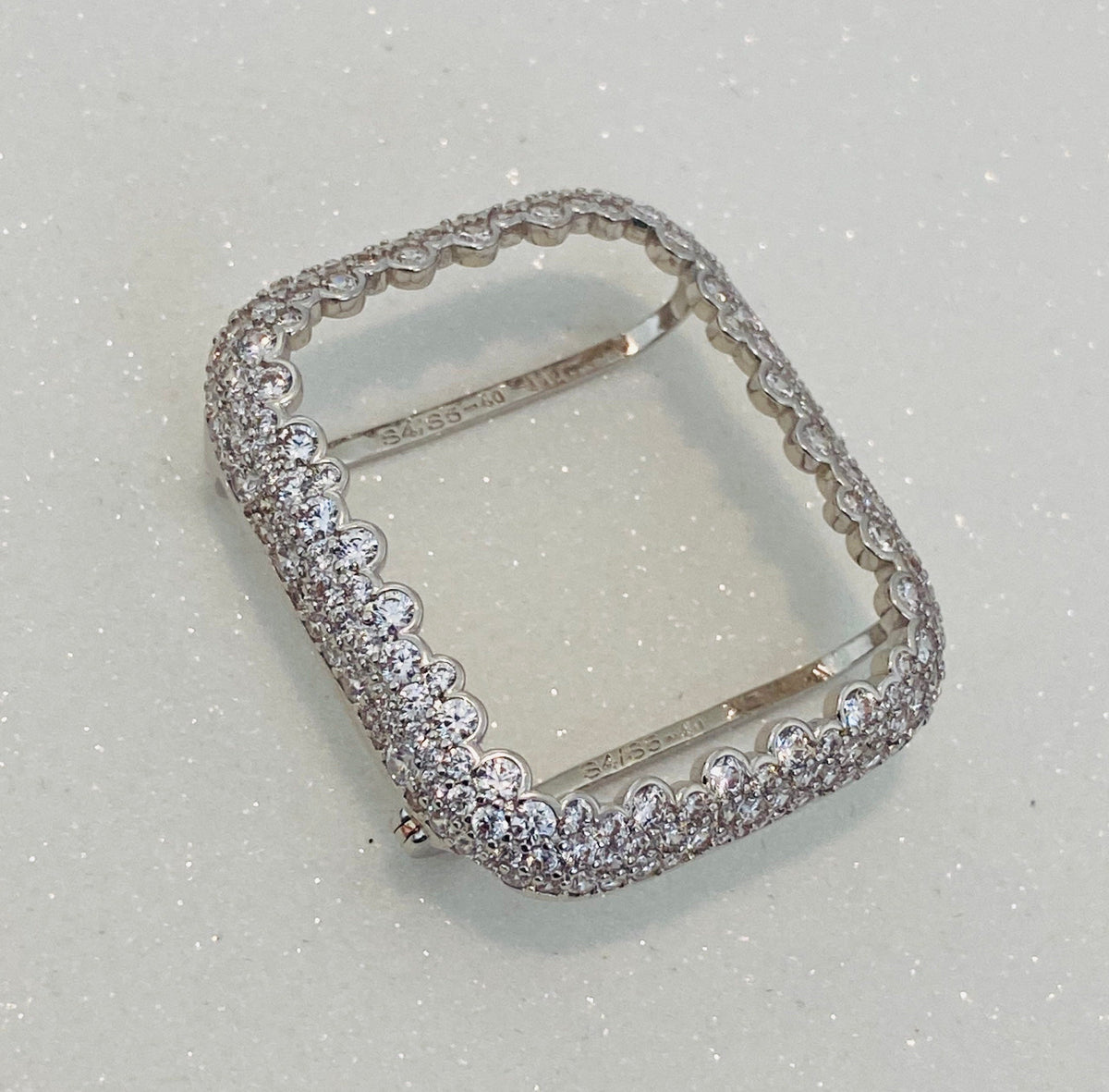 White Gold Apple Watch Band 41mm Women Silver High End Crystals & or Apple Watch Cover Lab Diamond Bezel Apple Watch Case 38mm - 49mm Ultra