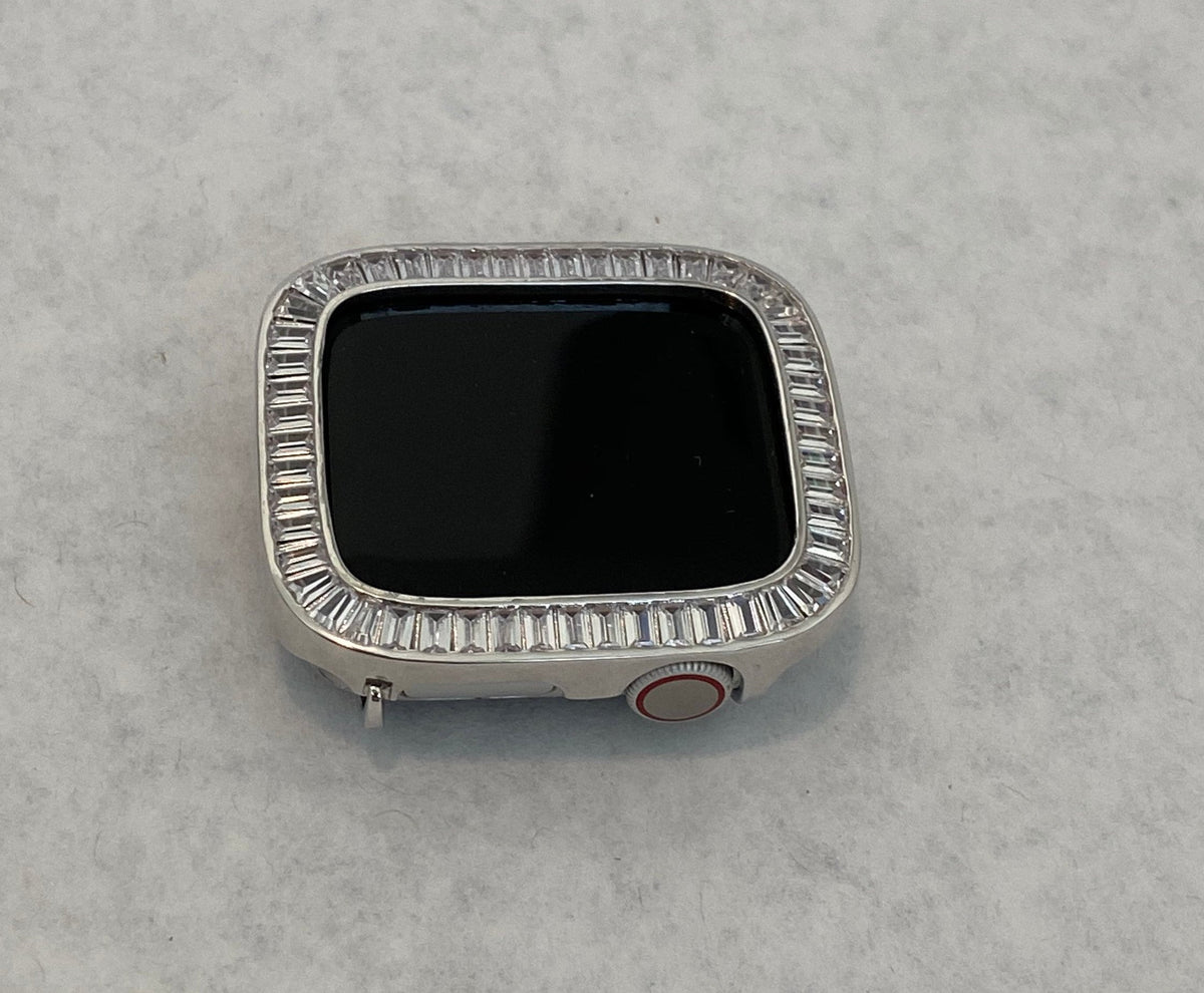 Bling Apple Watch Bezel Cover, Silver Iwatch Case Bling 38mm-46mm, Smartwatch Bumper Series 2-11