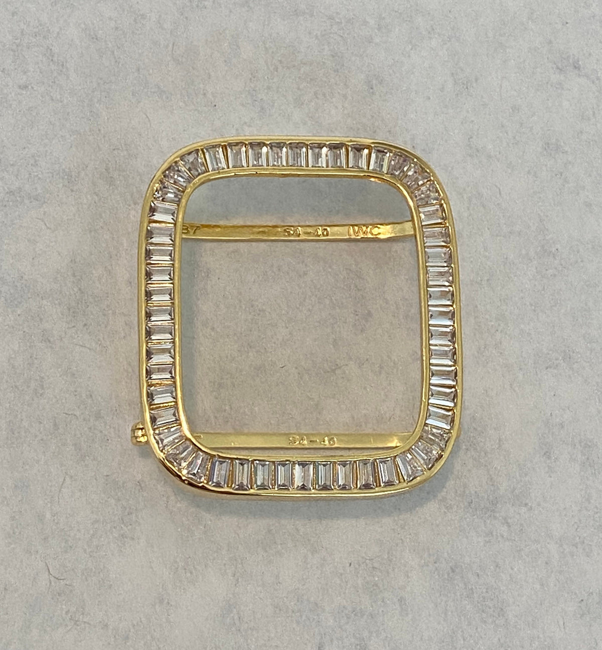 Series 2-11 Apple Watch Cover Yellow Gold Lab Diamond Bezel 38mm-46mm Iphone Watch