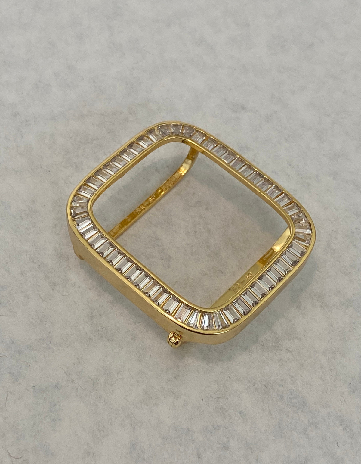 Series 2-11 Apple Watch Cover Yellow Gold Lab Diamond Bezel 38mm-46mm Iphone Watch