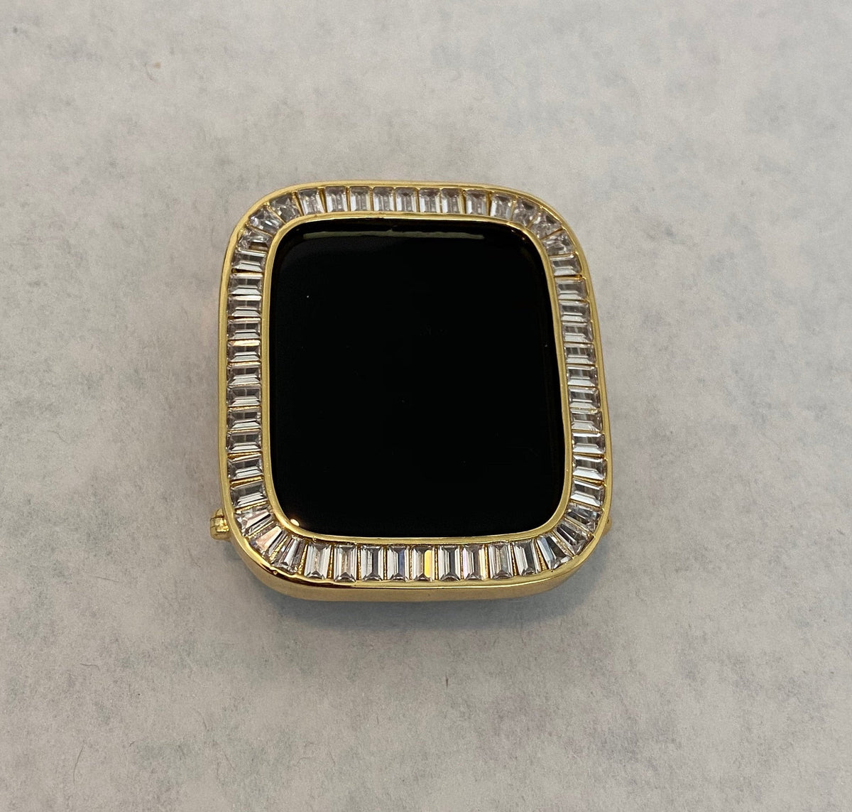 Series 2-11 Apple Watch Cover Yellow Gold Lab Diamond Bezel 38mm-46mm Iphone Watch