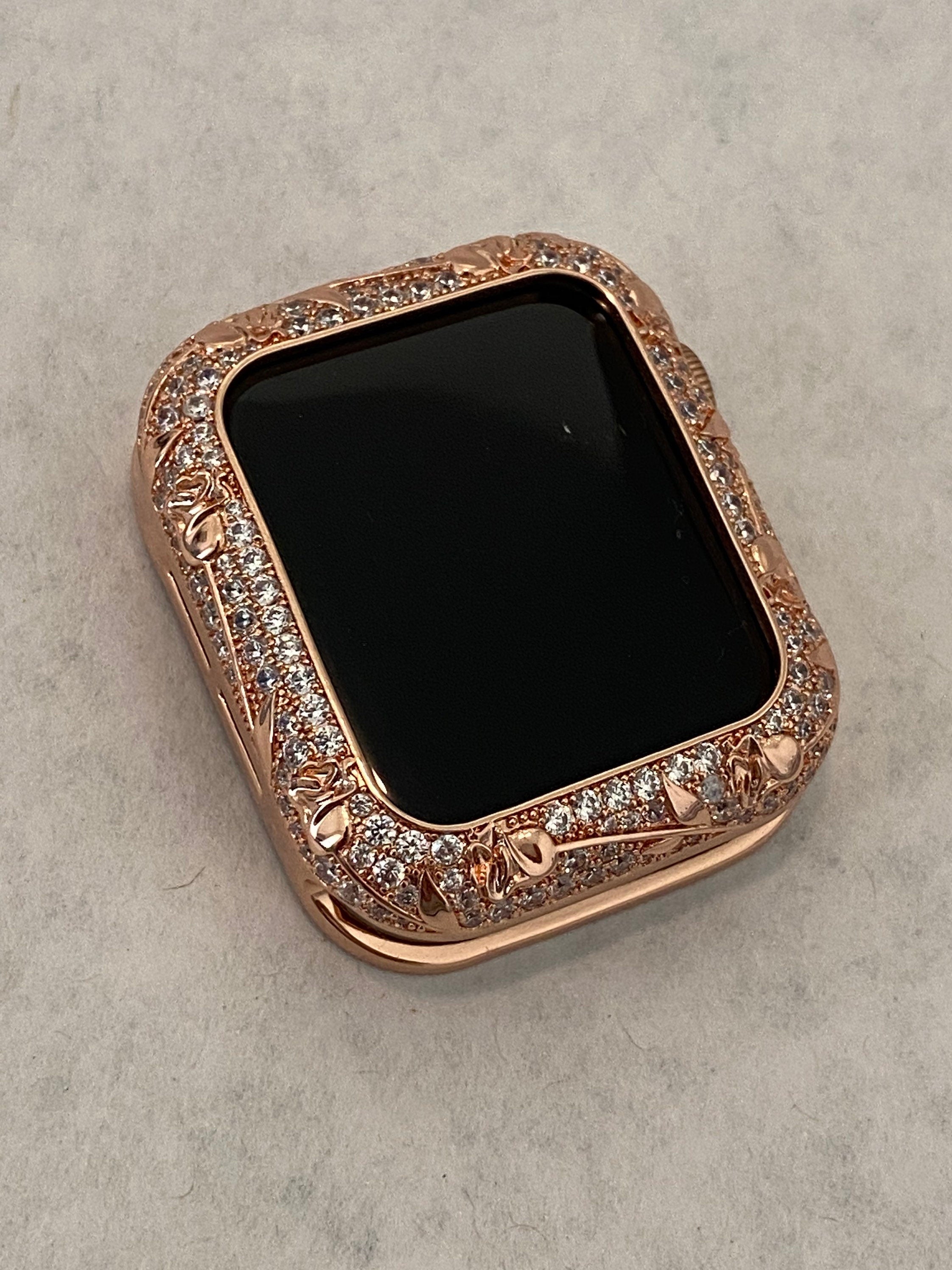 Apple Watch Band Women Rose Gold 38mm 40mm 41mm 42mm 44mm 45mm & or Apple Watch Case Crystal Apple Watch Cover Iwatch Candy Bling