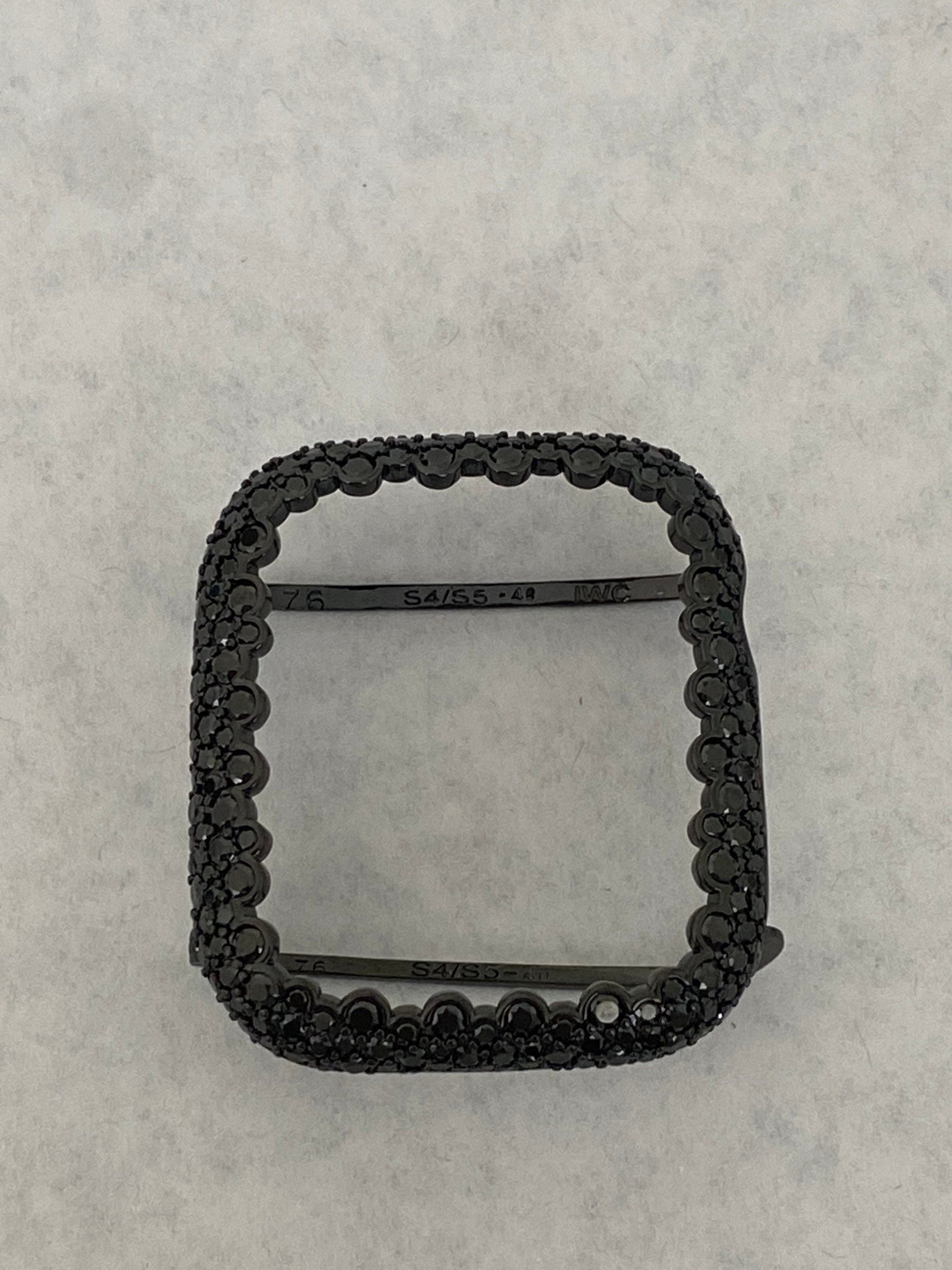 Black on Black Apple Watch Cover 42mm 46mm Series 10 Apple Watch Case Lab Diamond Smartwatch Bumper 38-44mm Series 2-11 Gift for her