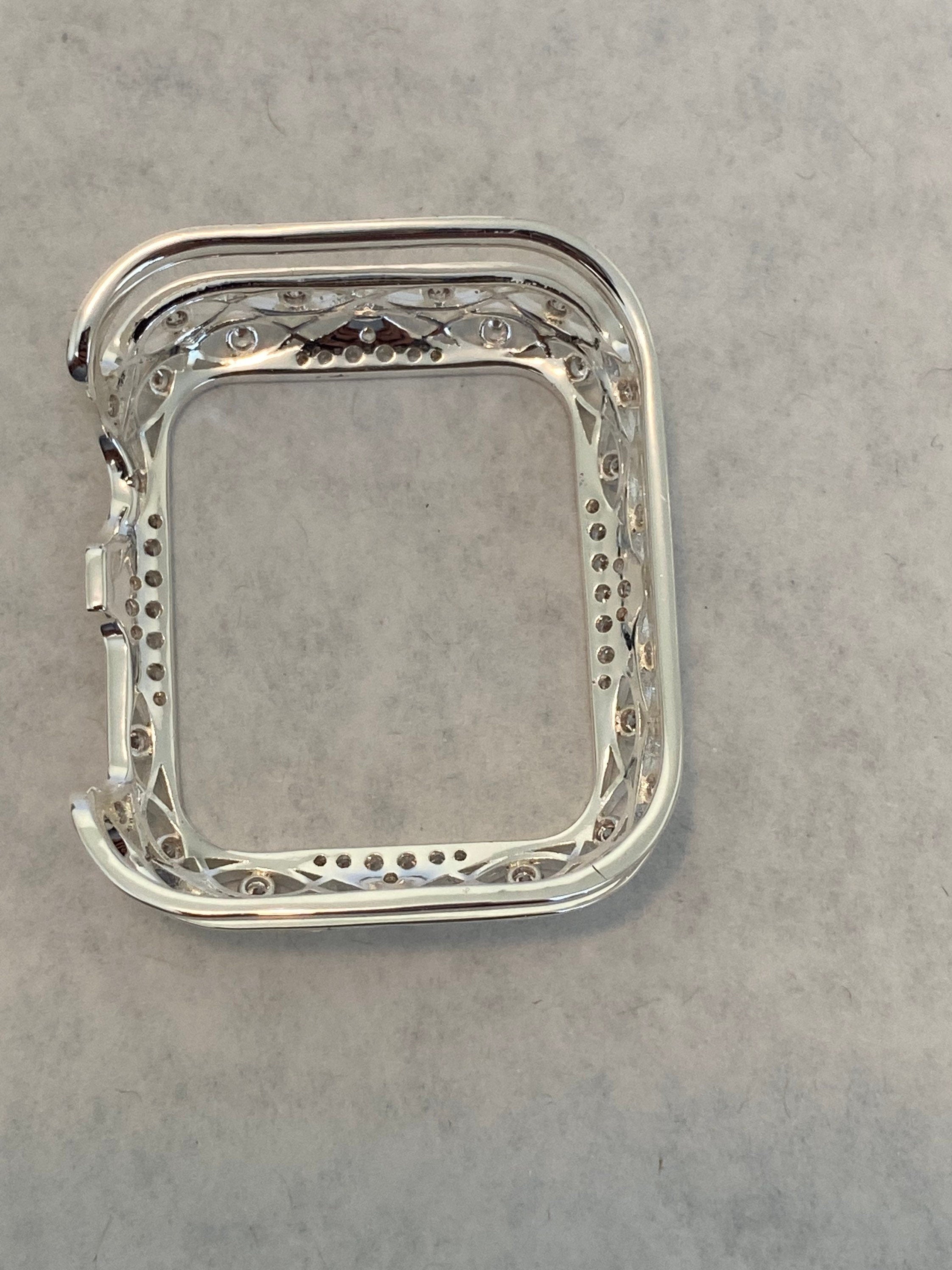 Swarovski Crystal Apple Watch Case Silver 38mm-46mm Series 2-11 Lace Iphone Watch Cover Protective Bumper Iwatch Candy Iwatch Case