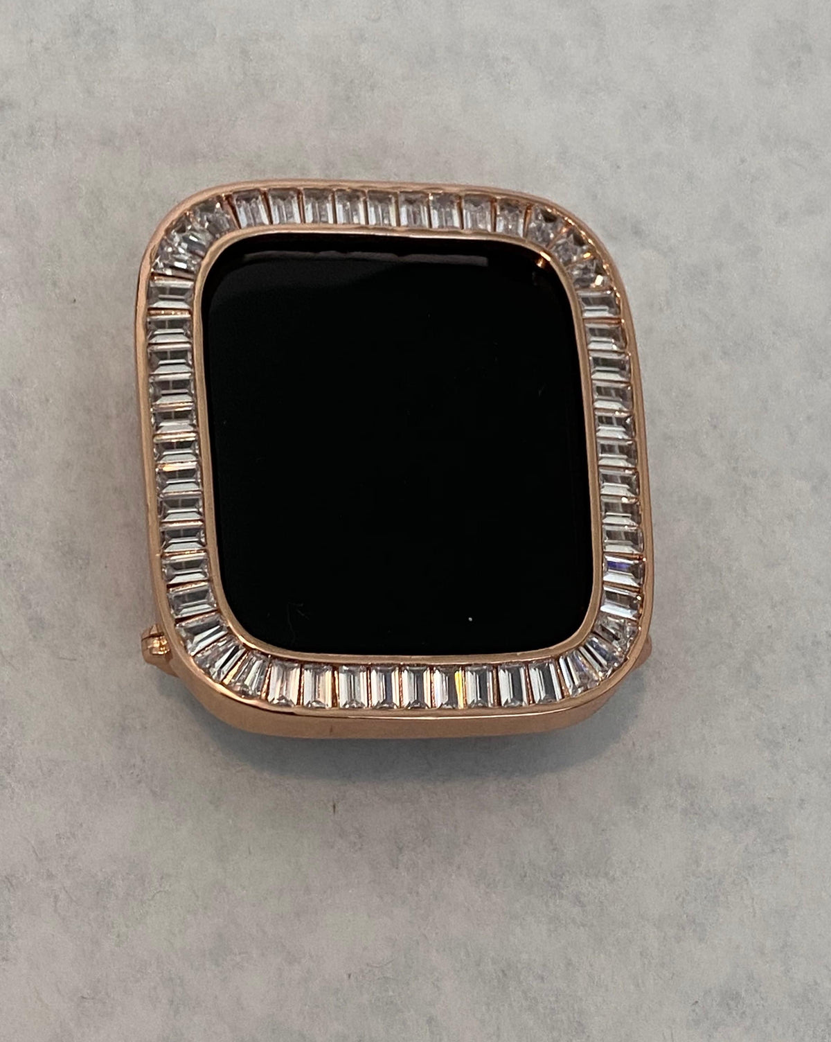 Series 2-11 Apple Watch Case Rose Gold Lab Diamond Bezel Apple Watch Cover 38mm-46mm Bling