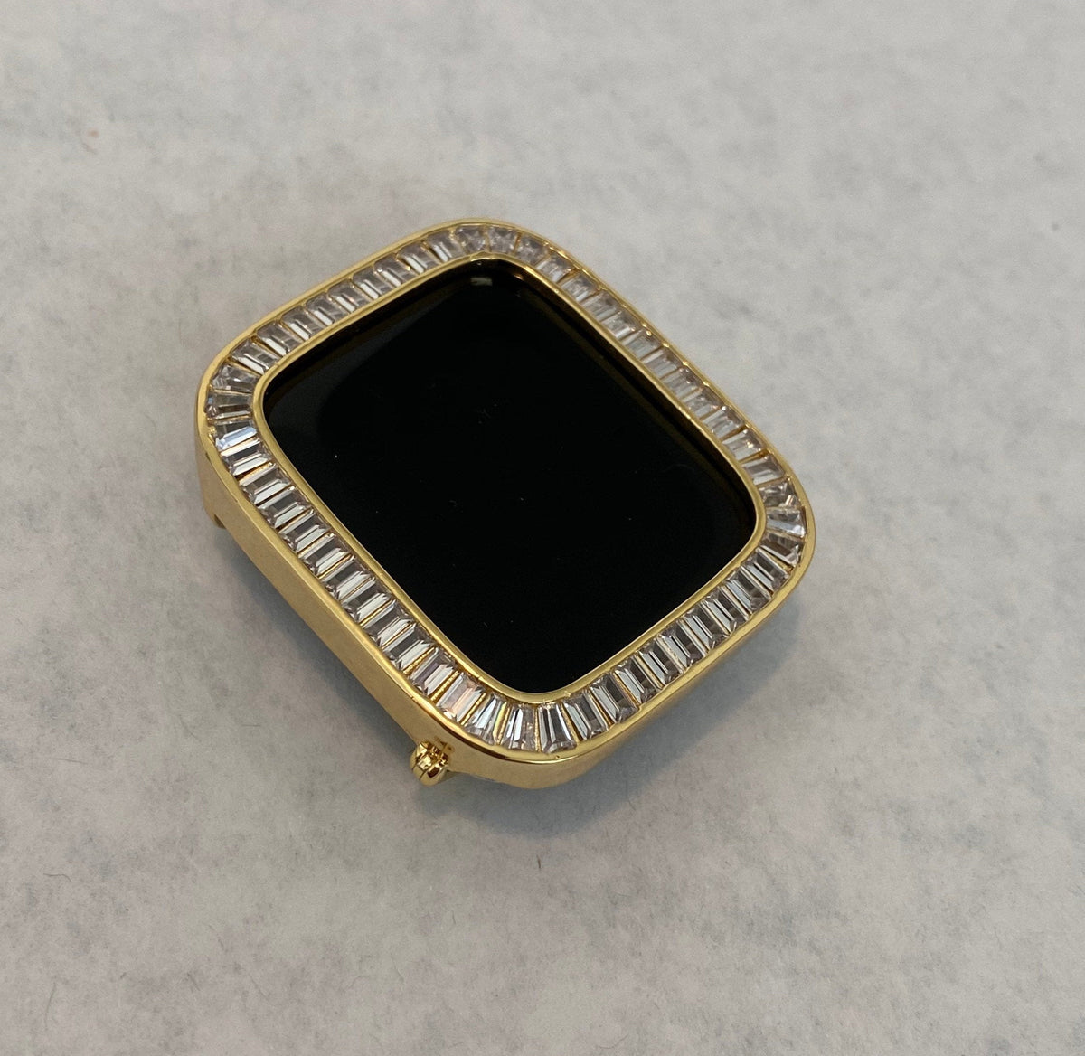 Series 2-11 Apple Watch Cover Yellow Gold Lab Diamond Bezel 38mm-46mm Iphone Watch