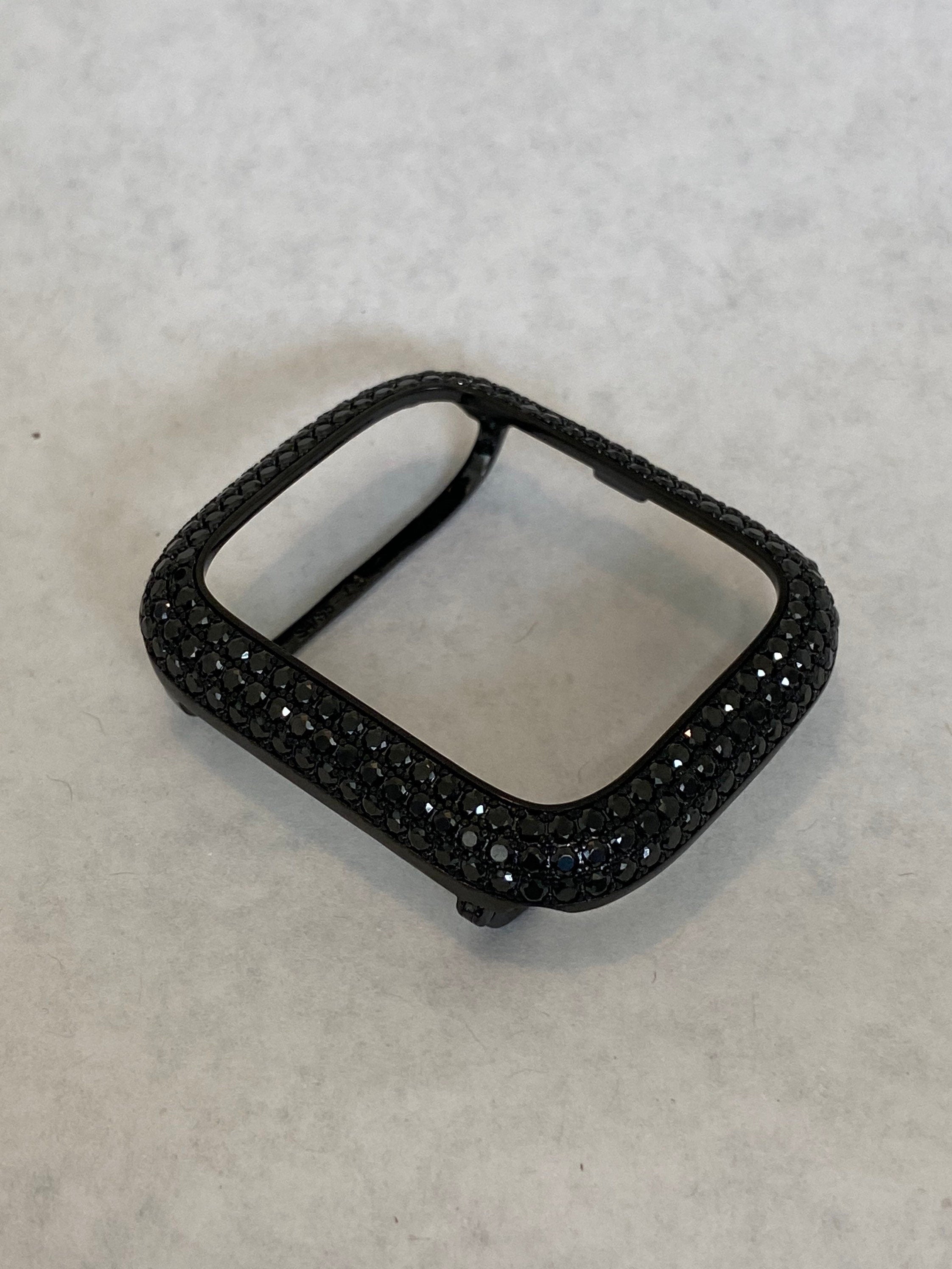 Stainless Steel Black Apple Watch Band Swarovski Crystal & or Apple Watch Case Lab Diamond Bezel 38mm-49mm Apple Watch Cover Bling Series 11