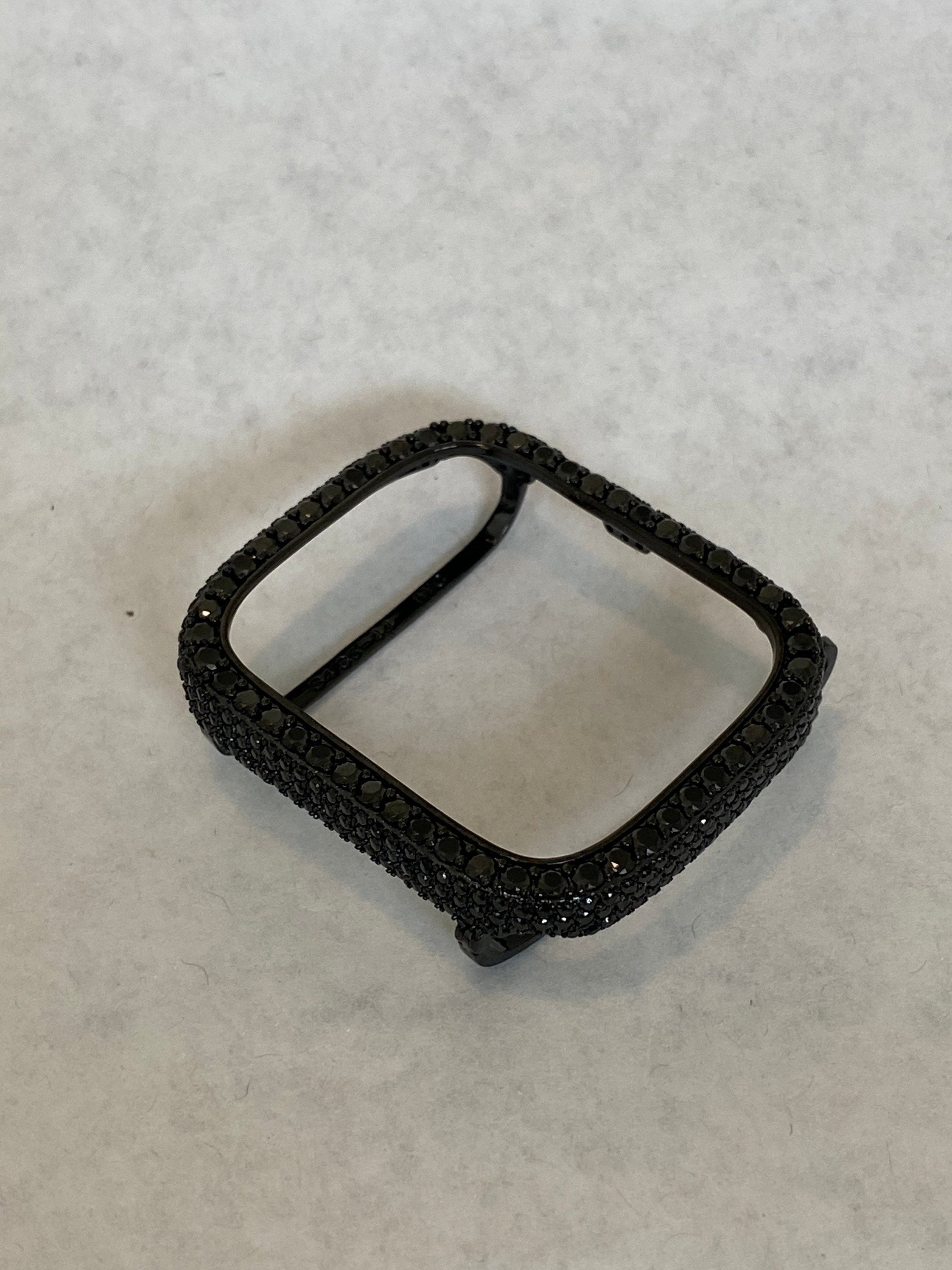 Black Apple Watch Band 49mm Ultra 41mm 45mm Swarovski Crystals & or Apple Watch Cover Lab Diamond Bezel 38mm-49mm Smartwatch Bumper Bling