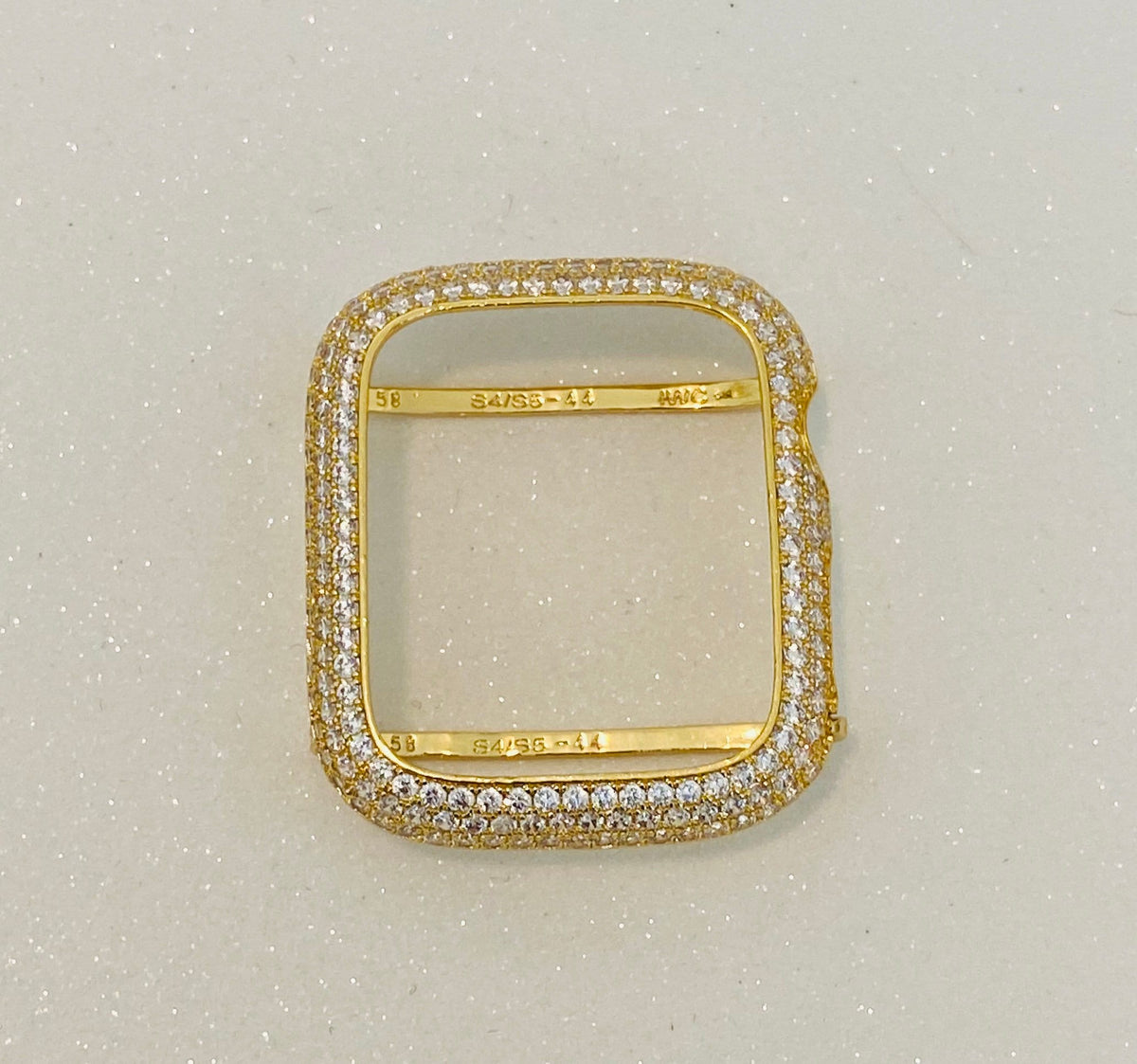 Gold Apple Watch Band Swarovski Crystal Baguettes & or Apple Watch Cover Lab Diamond Bezel Protective Iphone Case 38mm-49mm Ultra Iwatch