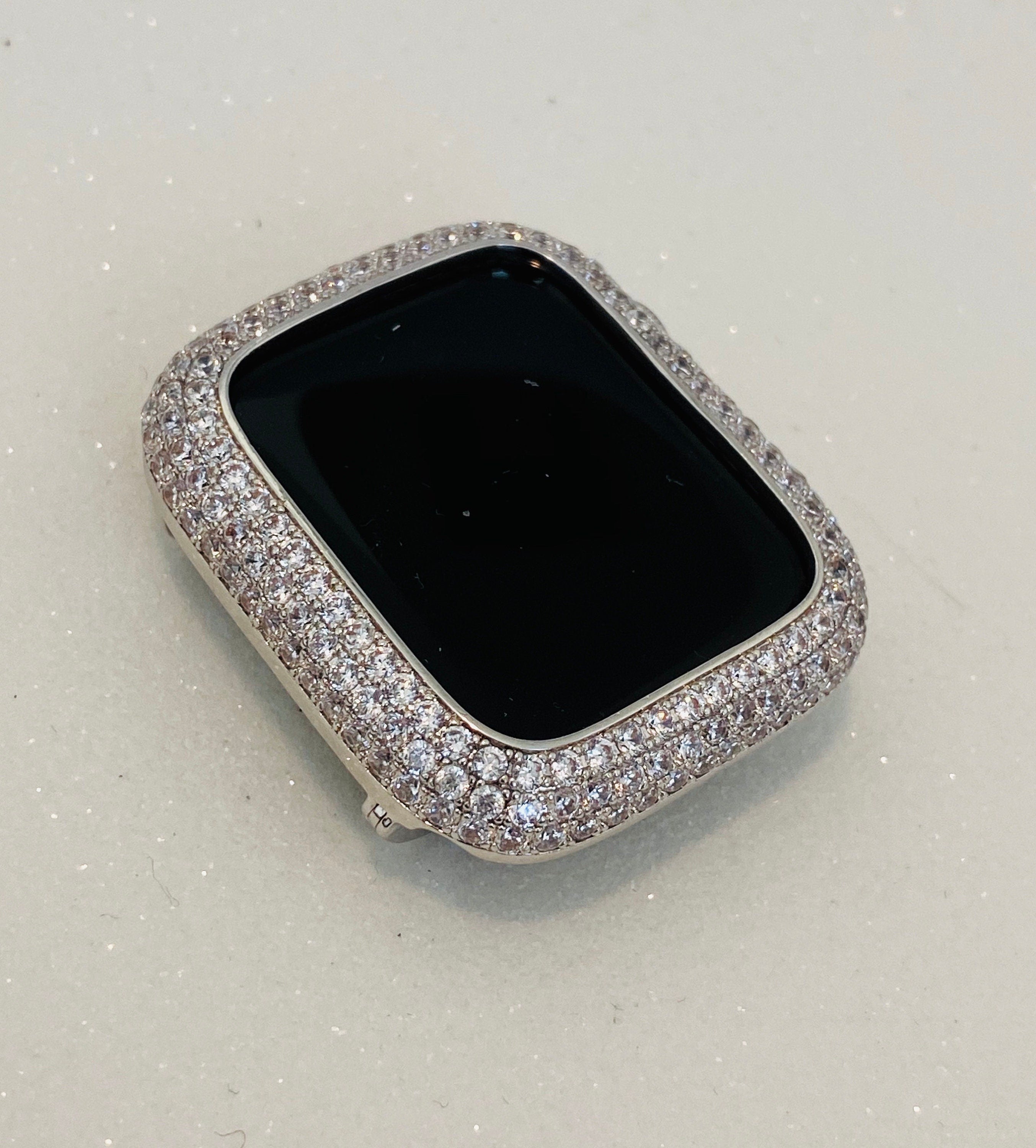 Silver Apple Watch Band Swarovski Crystals Baguettes 38mm-49mm Ultra & or Apple Watch Cover Lab Diamond Bezel Apple Watch Case Iwatch Candy