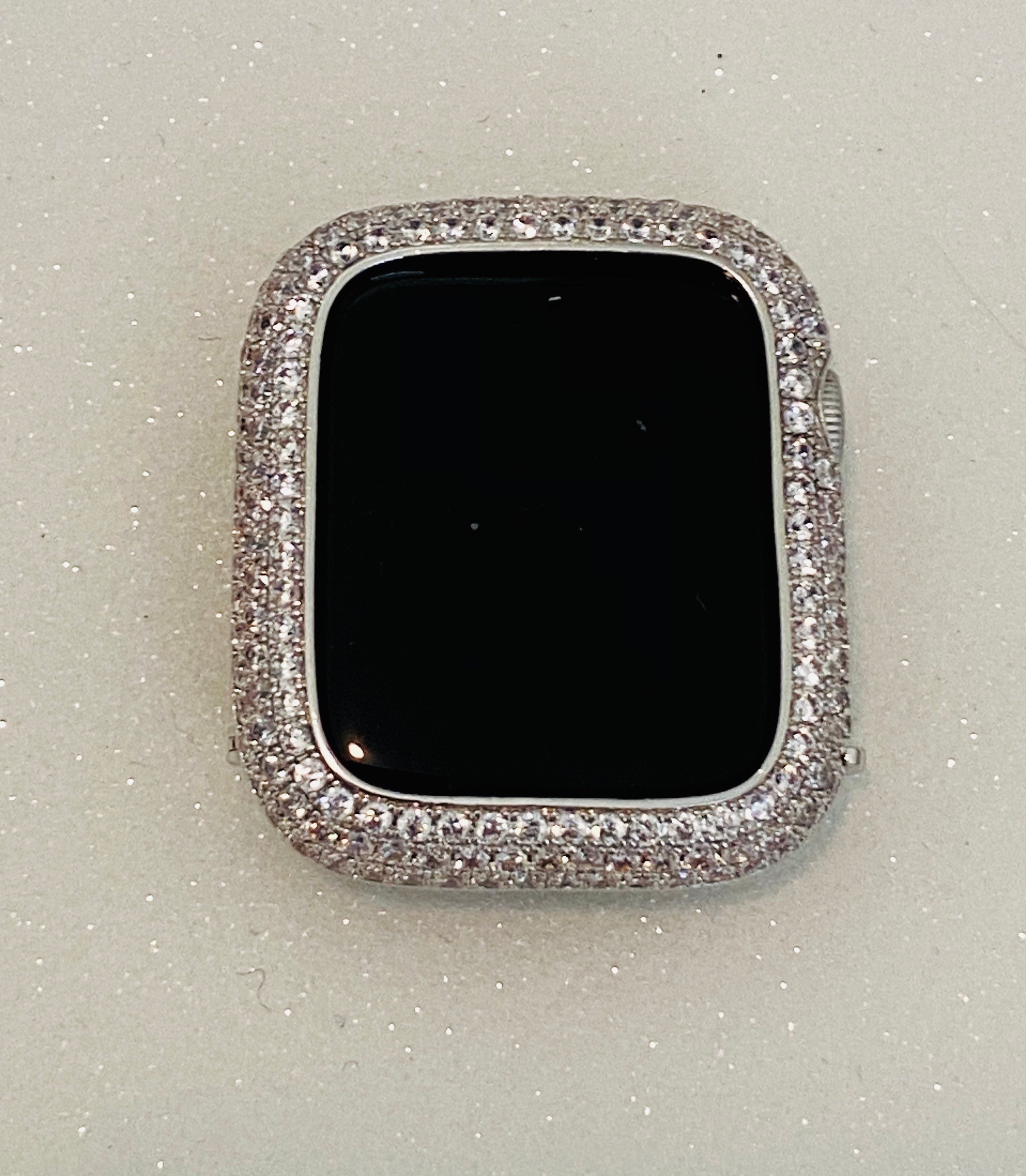 Silver Apple Watch Band Swarovski Crystals Baguettes 38mm-49mm Ultra & or Apple Watch Cover Lab Diamond Bezel Apple Watch Case Iwatch Candy