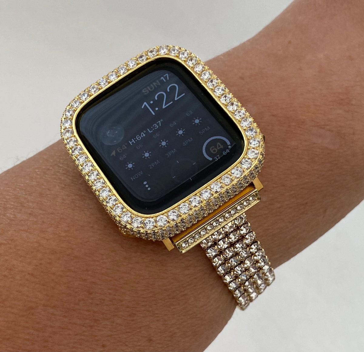 41mm 45mm 49mm Ultra Apple Watch Band Gold Swarovski Crystals & or Apple Watch Case Lab Diamond Bezel 38mm-44mm Apple Watch Cover Bling