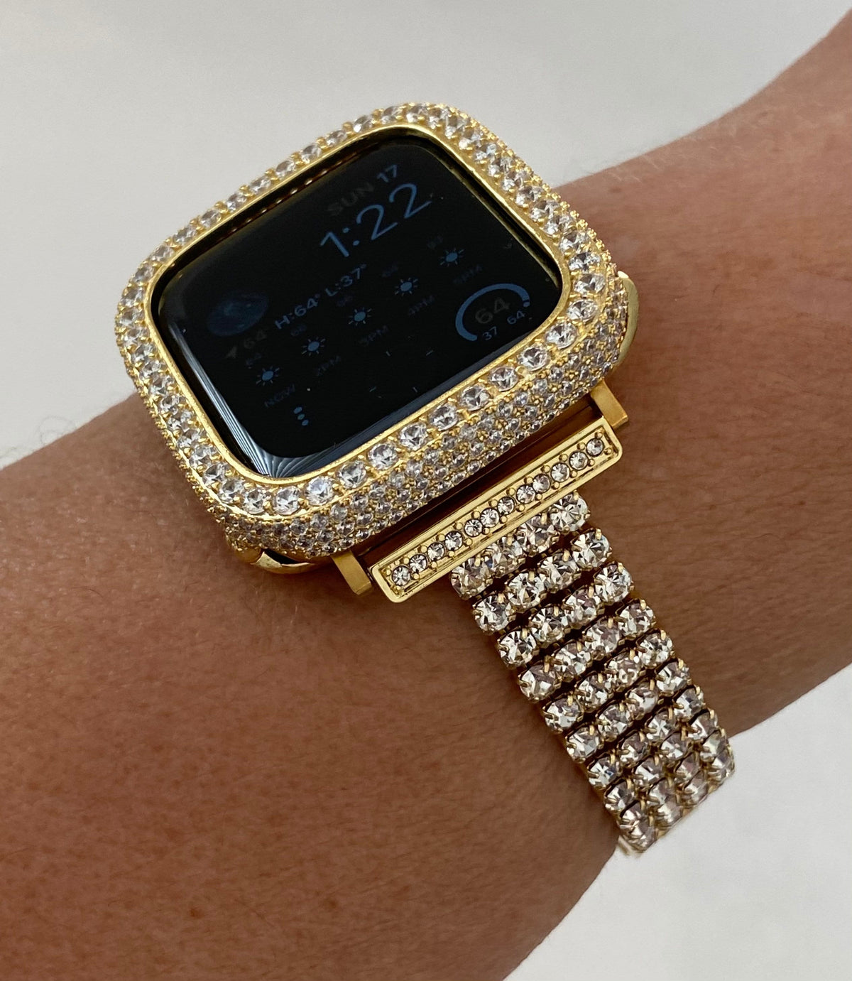 41mm 45mm 49mm Ultra Apple Watch Band Gold Swarovski Crystals & or Apple Watch Case Lab Diamond Bezel 38mm-44mm Apple Watch Cover Bling