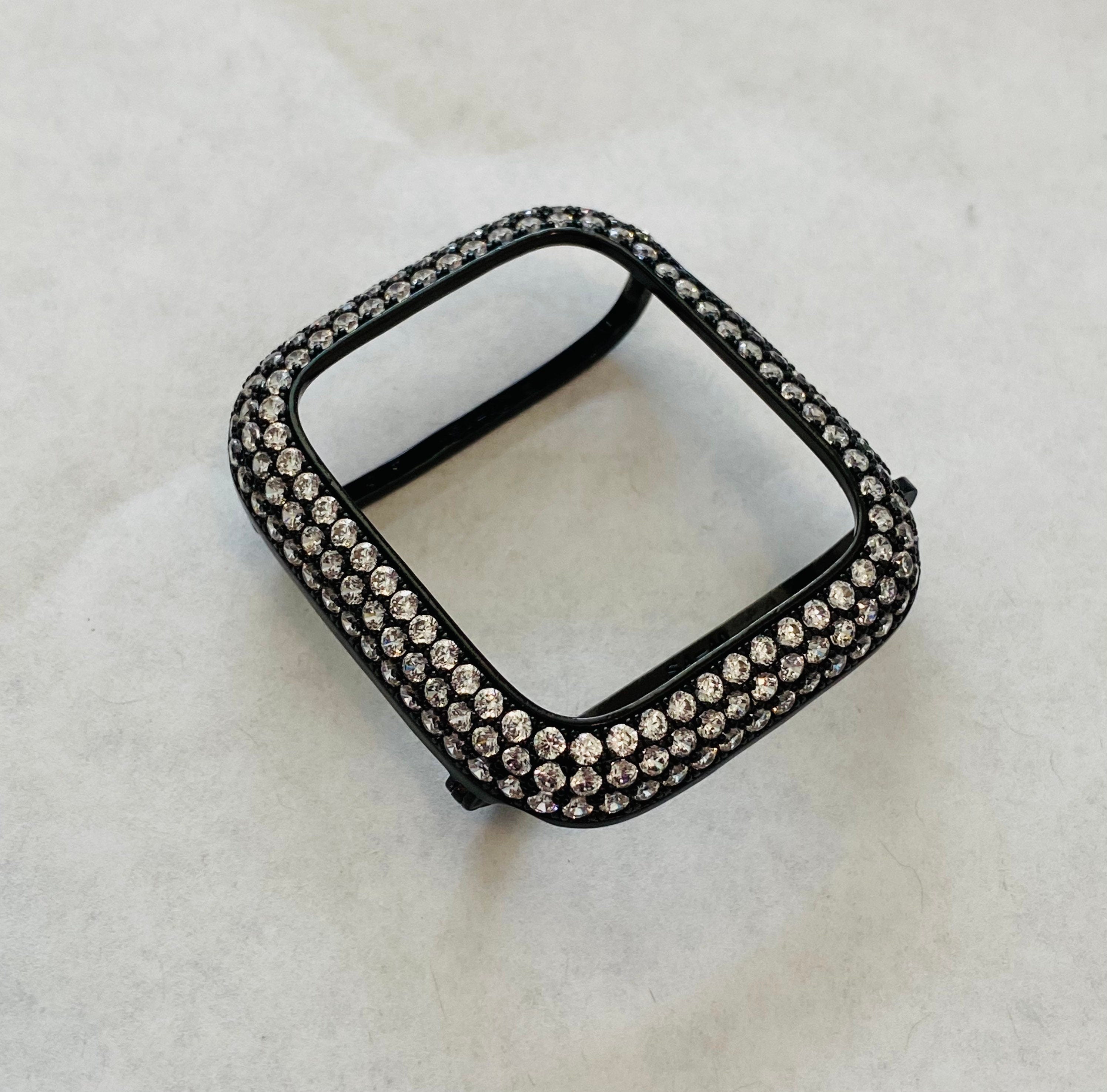 Black Apple Watch Band 49mm Ultra Crystals & or Apple Watch Cover Lab Diamond Bezel Apple Watch Case 38mm-49mm Iwatch Candy Bling Series 11