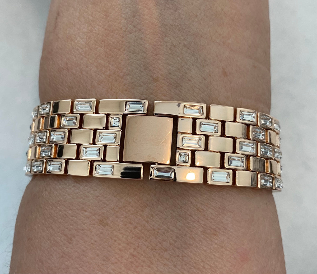 Series 2-11 Apple Watch Band Rose Gold Swarovski Crystal Baguettes 38-46mm & or Apple Watch Case Lab Diamond Bezel Iwatch Candy