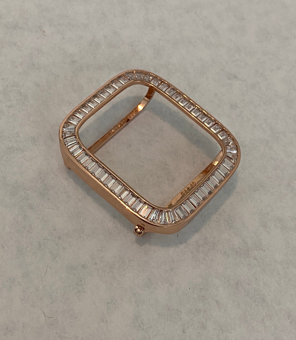 Series 2-11 Apple Watch Band Rose Gold Swarovski Crystal Baguettes 38-46mm & or Apple Watch Case Lab Diamond Bezel Iwatch Candy