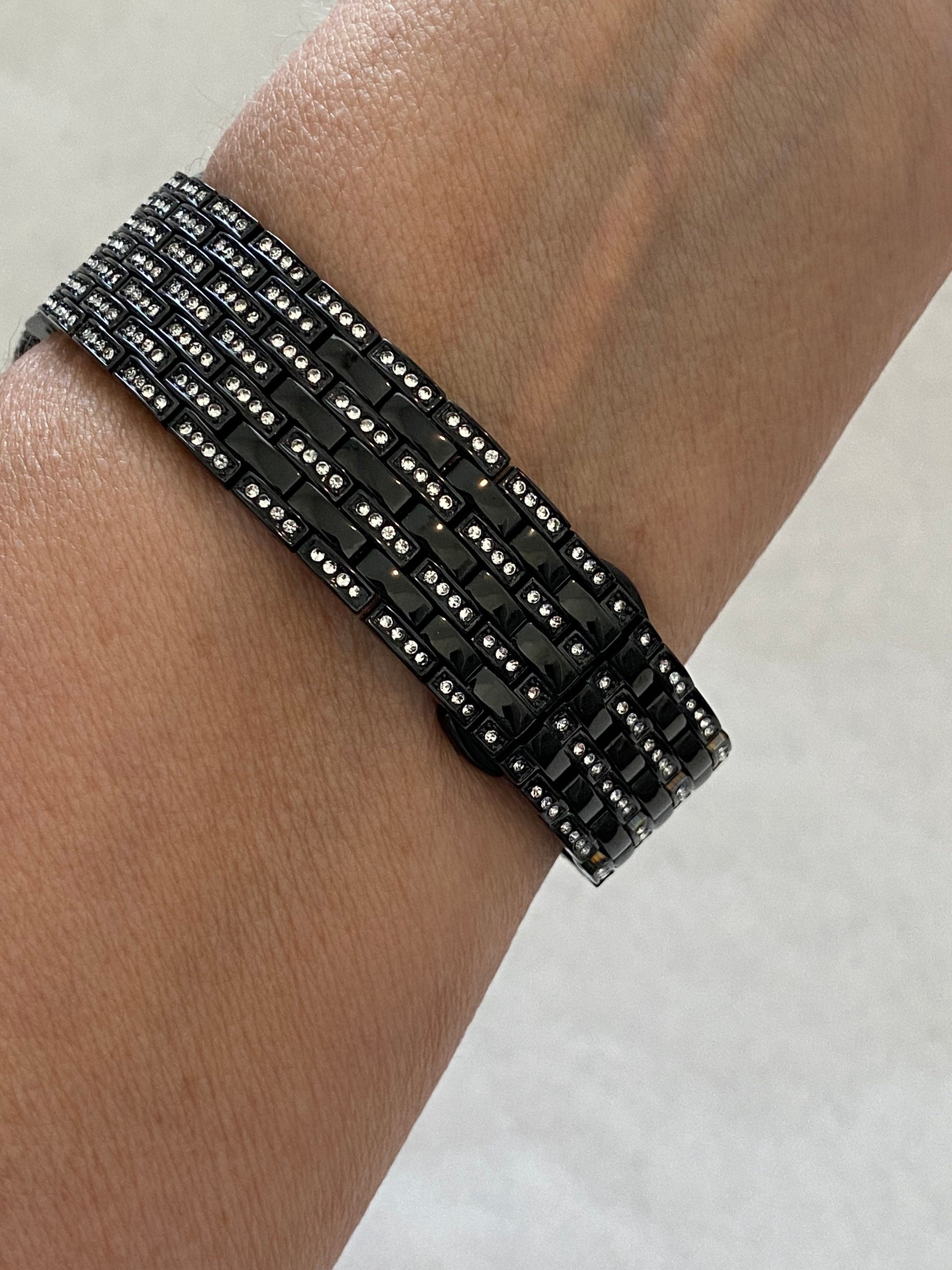 Black Apple Watch Band 49mm Ultra Crystals & or Apple Watch Cover Lab Diamond Bezel Apple Watch Case 38mm-49mm Iwatch Candy Bling Series 11